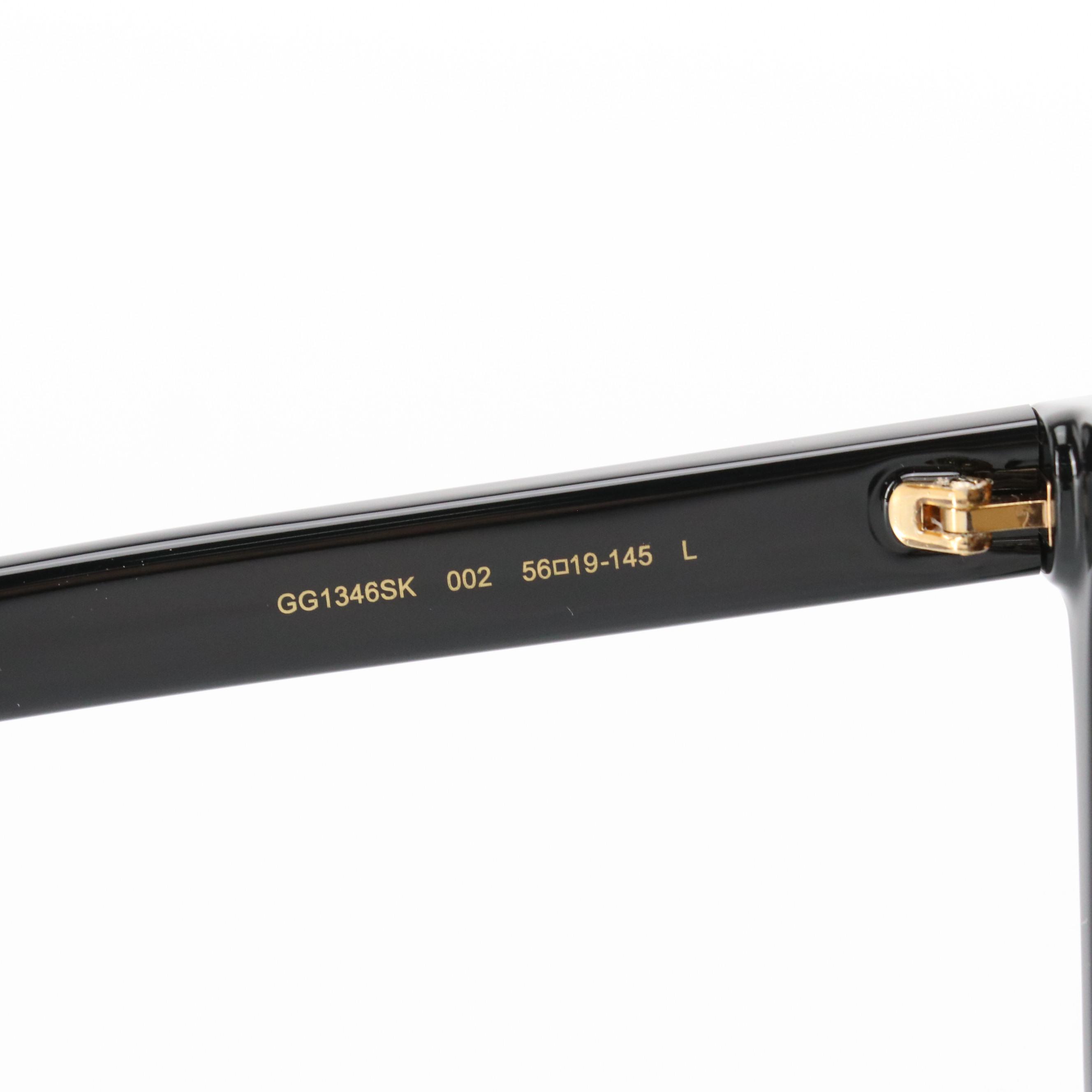 Gucci GG1346SK 002 Black Square Sunglasses in Case