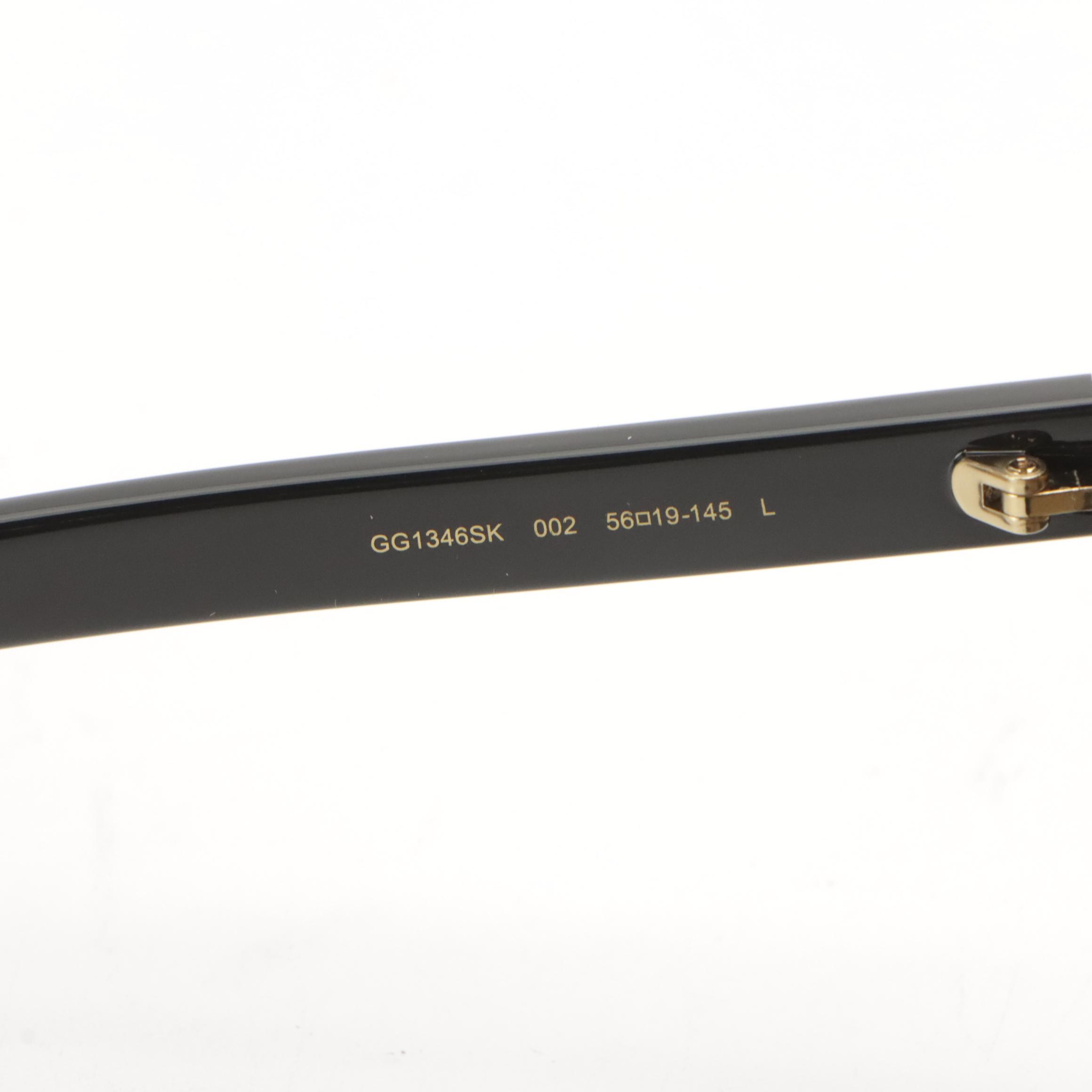 Gucci GG1346SK 002 Black Square Sunglasses in Case