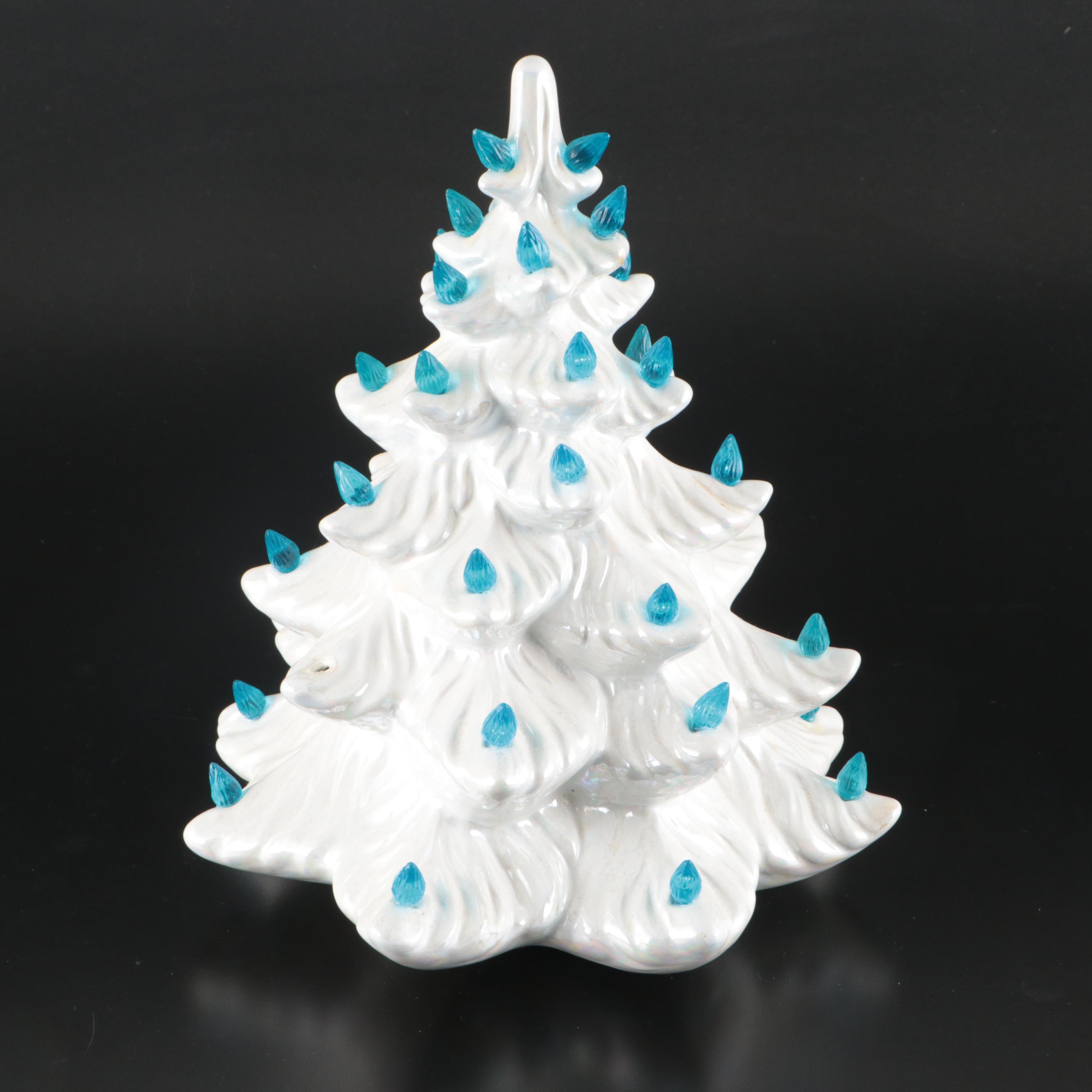 White Ceramic Table Christmas Trees