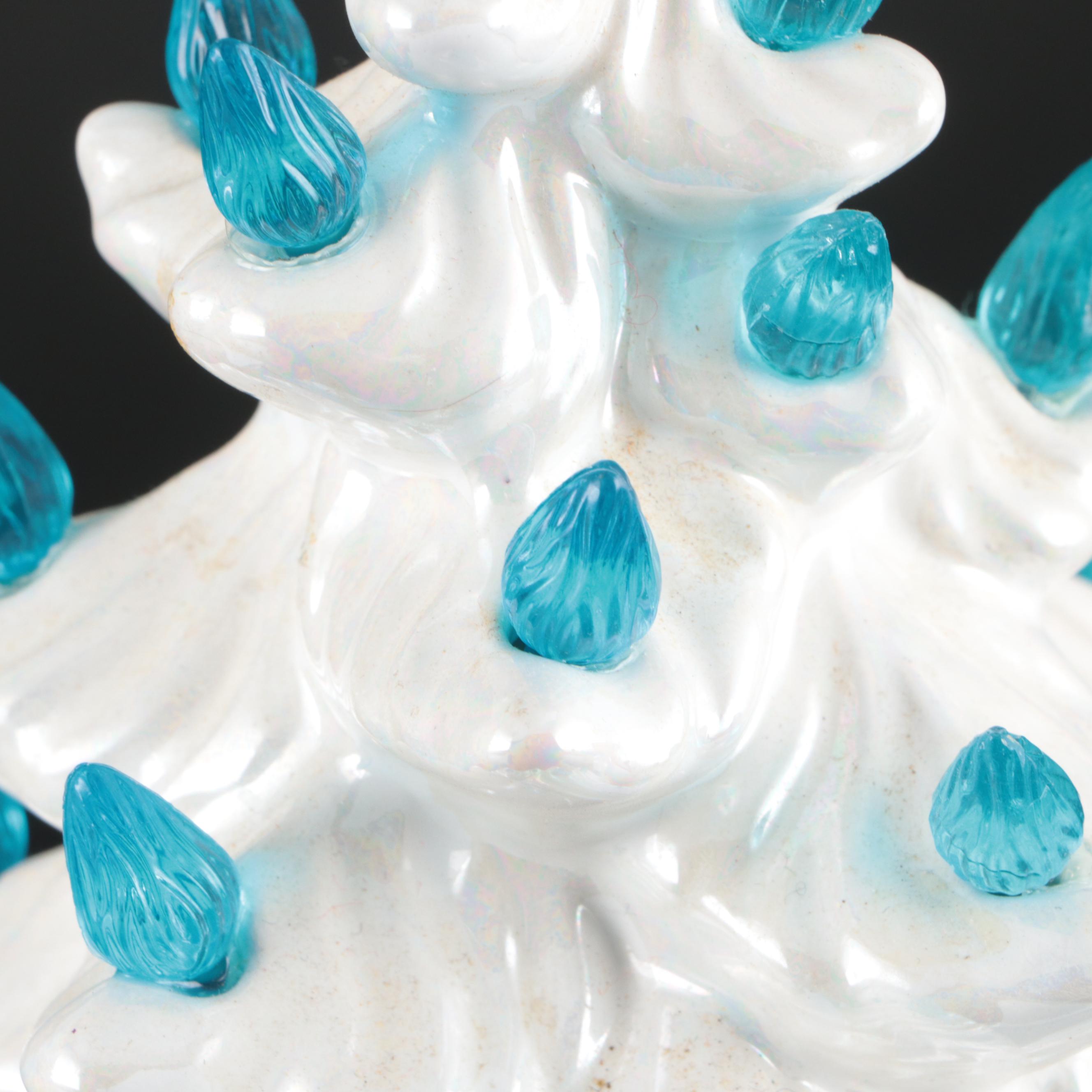 White Ceramic Table Christmas Trees