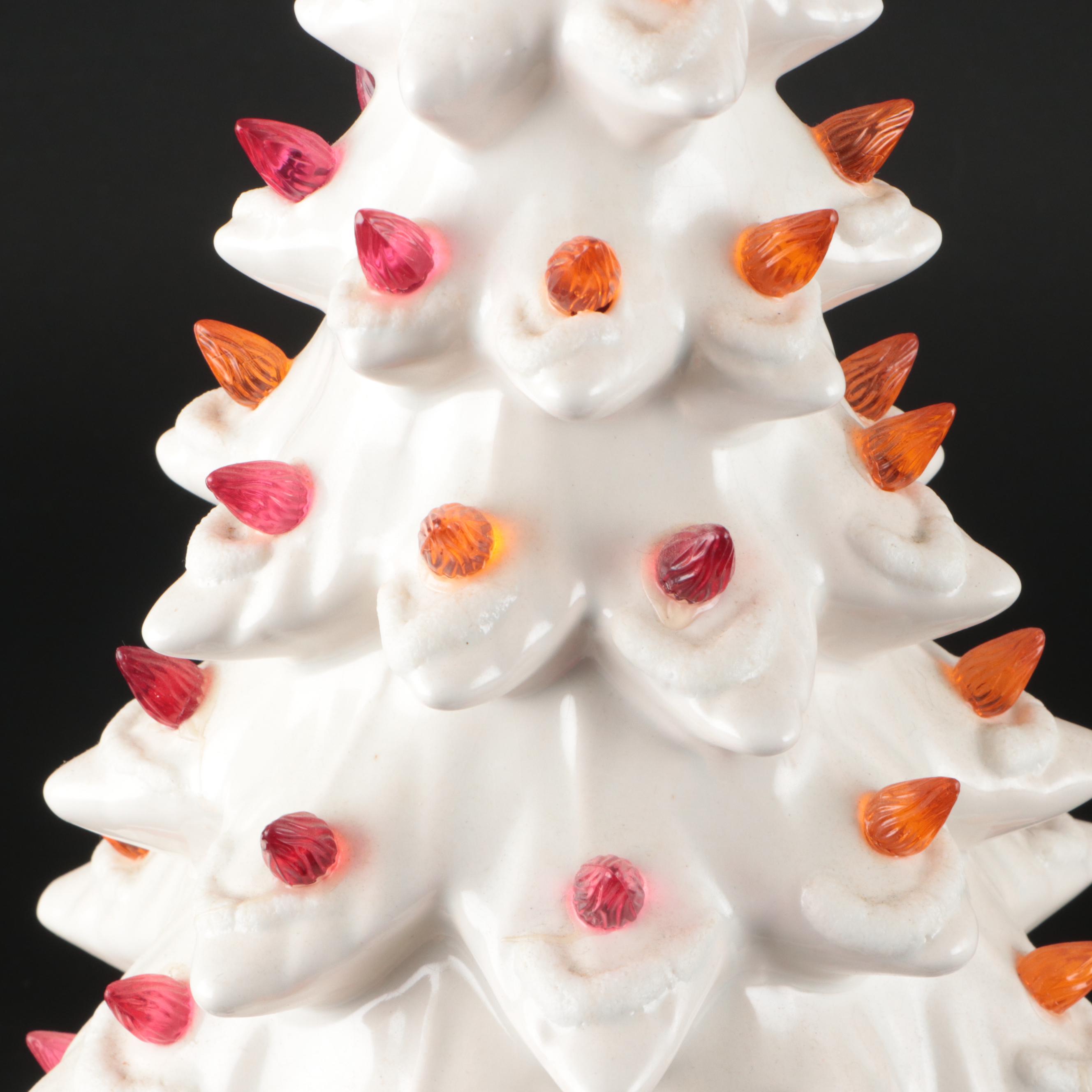 White Ceramic Table Christmas Trees