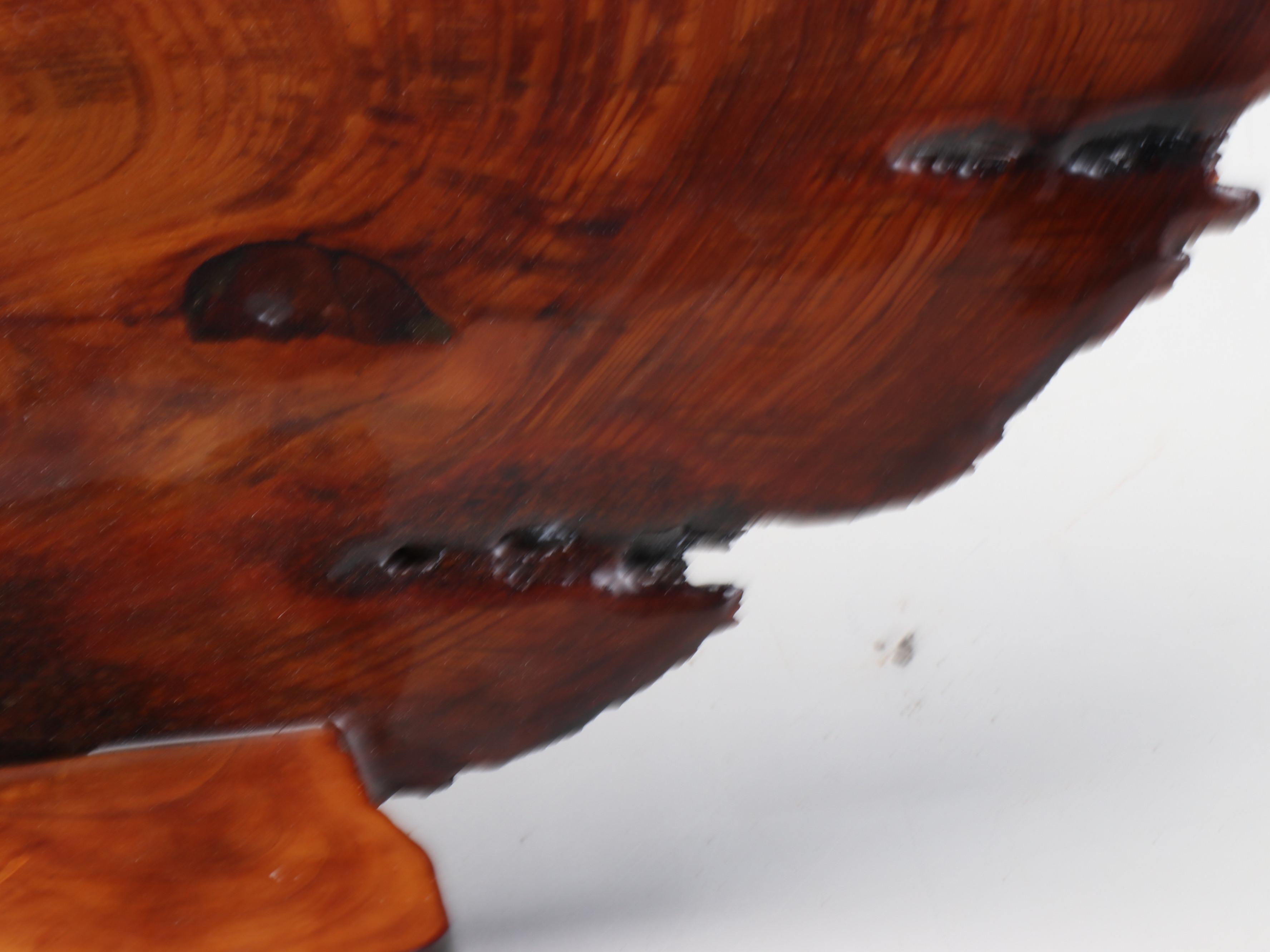 Resin Coated Wood Slab Wall Clock, Mid to Late 20th Century