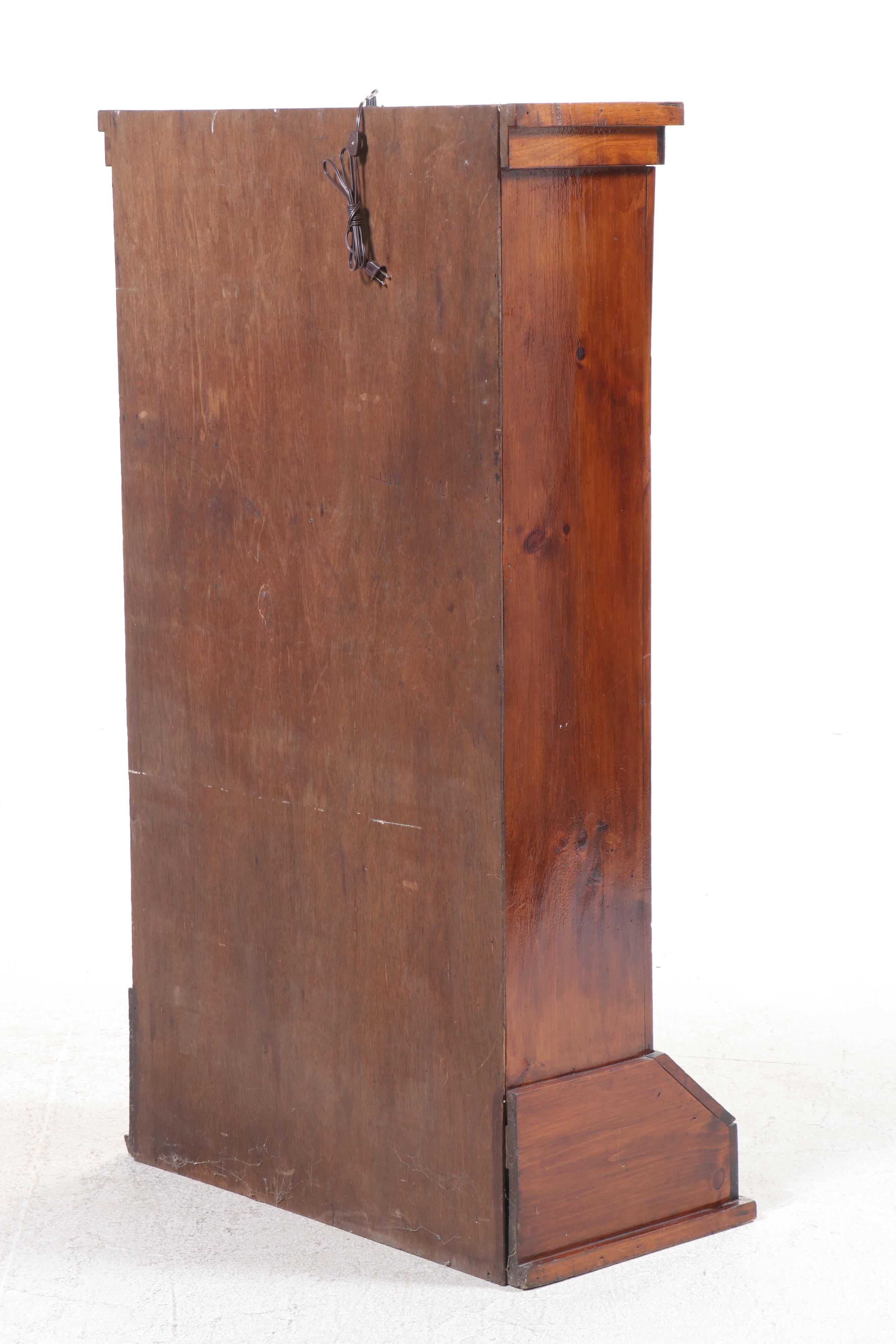 American Primitive Pine and Glass Gun Cabinet, 20th Century