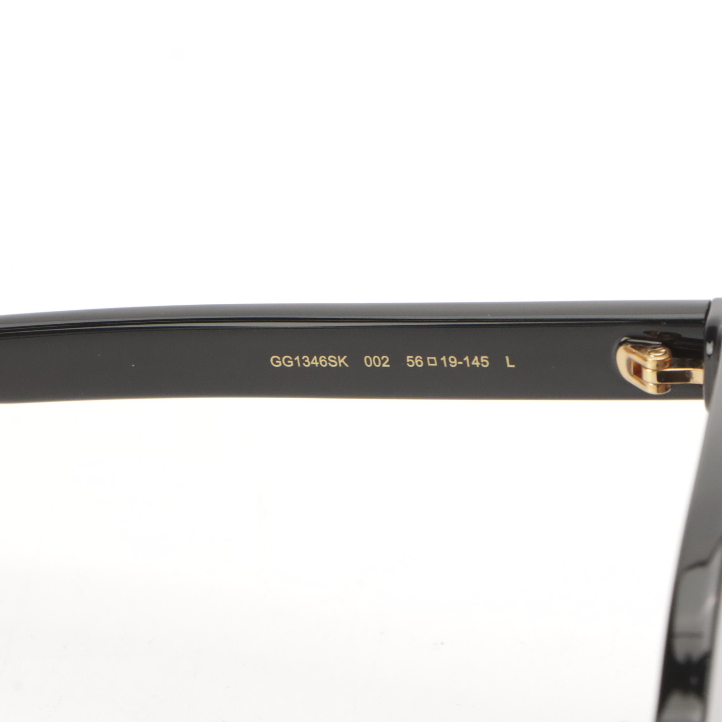 Gucci GG1346SK 002 Black Square Sunglasses in Case