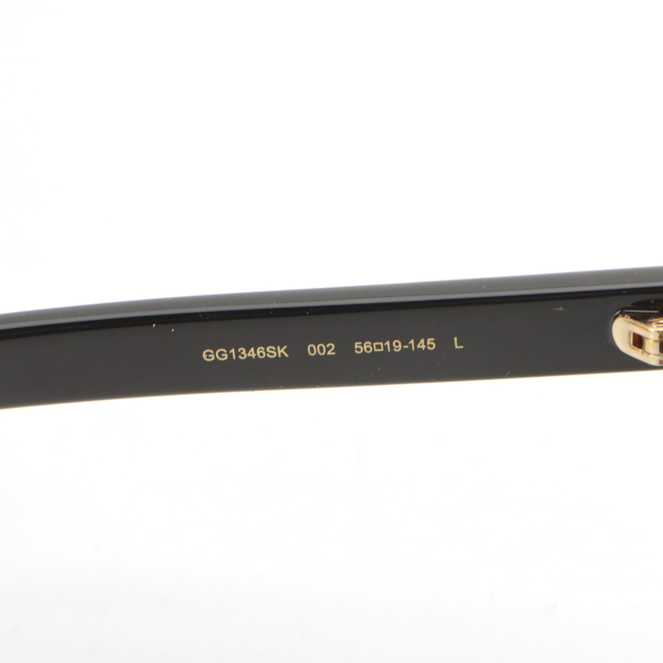 Gucci GG1346SK 002 Black Square Sunglasses in Case