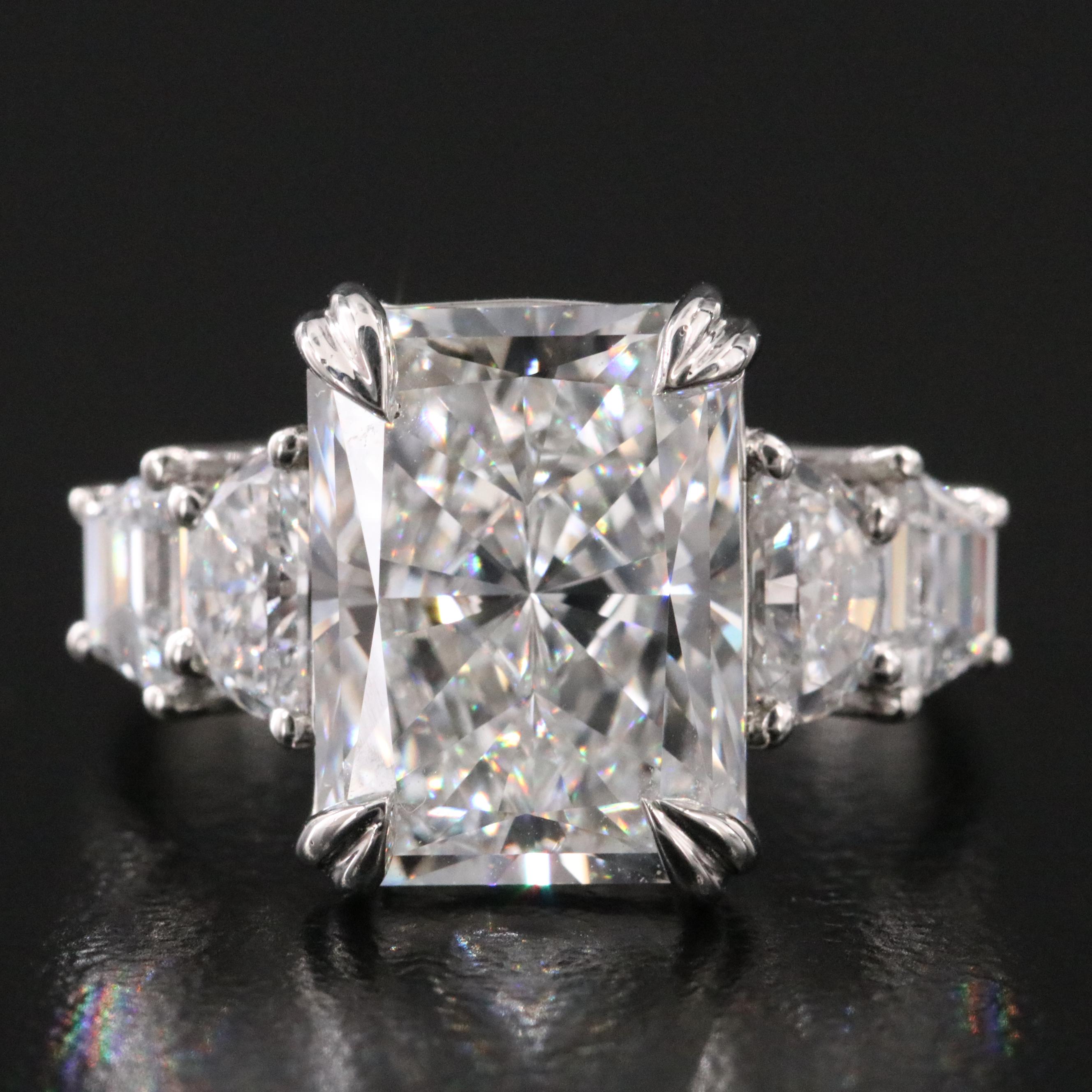 Platinum 6.35 CTW Lab Grown Diamond Ring with IGI Report