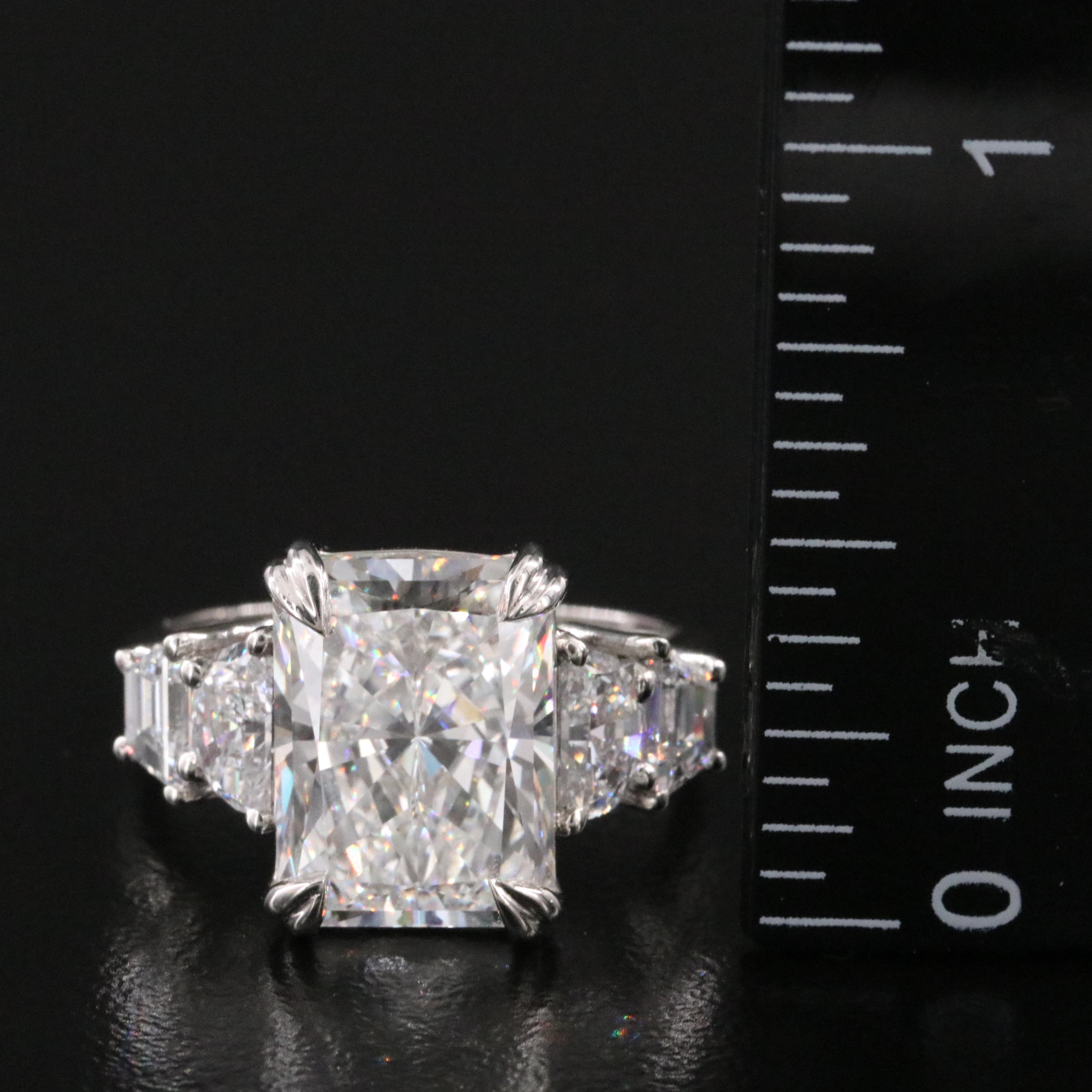 Platinum 6.35 CTW Lab Grown Diamond Ring with IGI Report