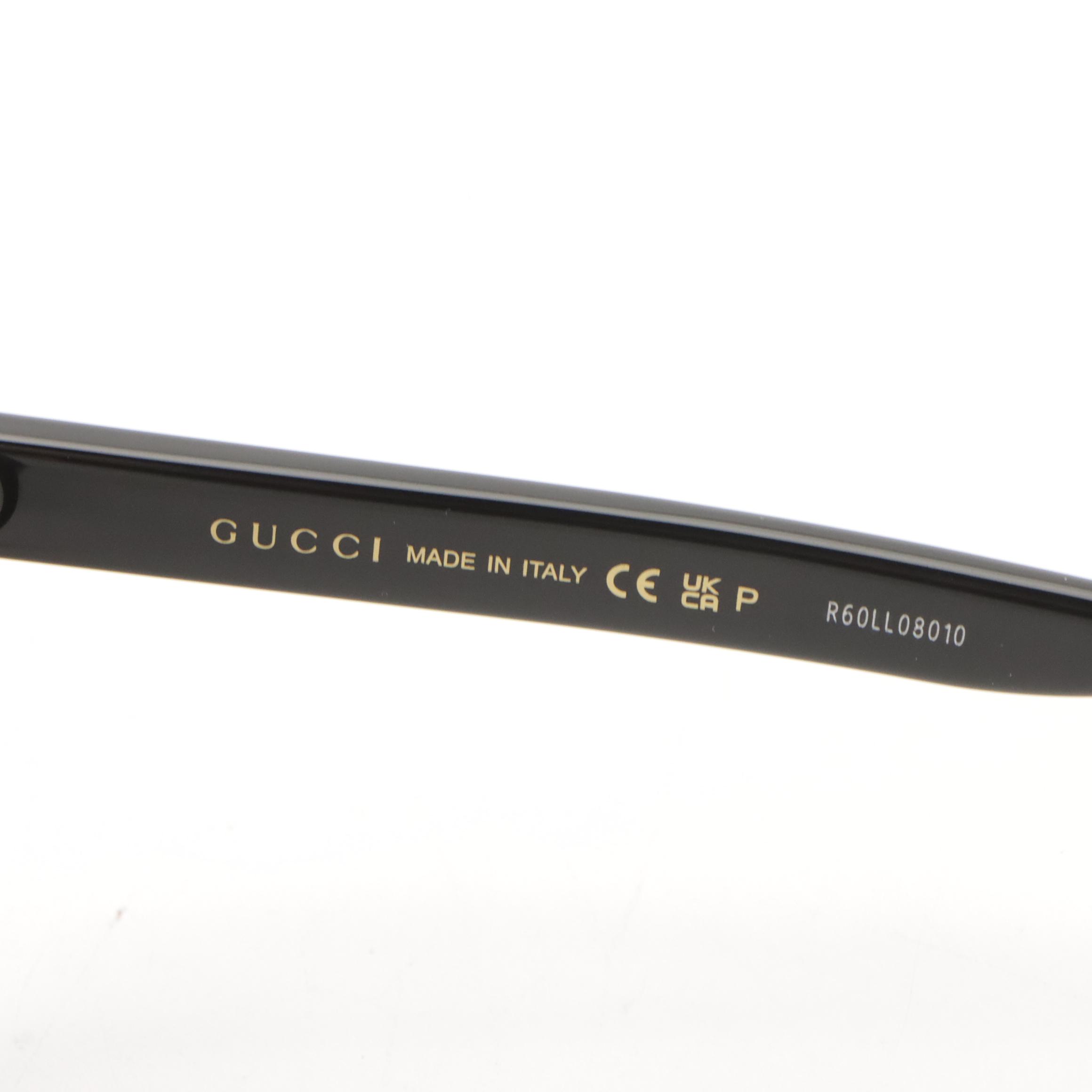 Gucci GG1346SK 002 Polarized Black Frame Square Sunglasses With Case