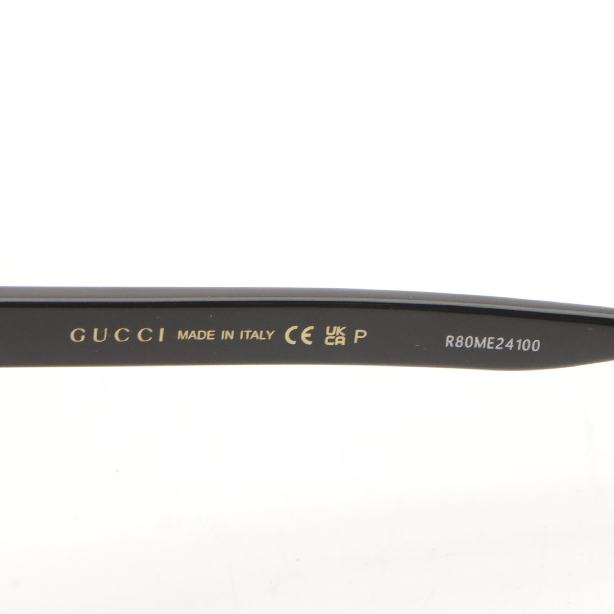 Gucci GG1346SK 002 Polarized Black Frame Square Sunglasses With Case