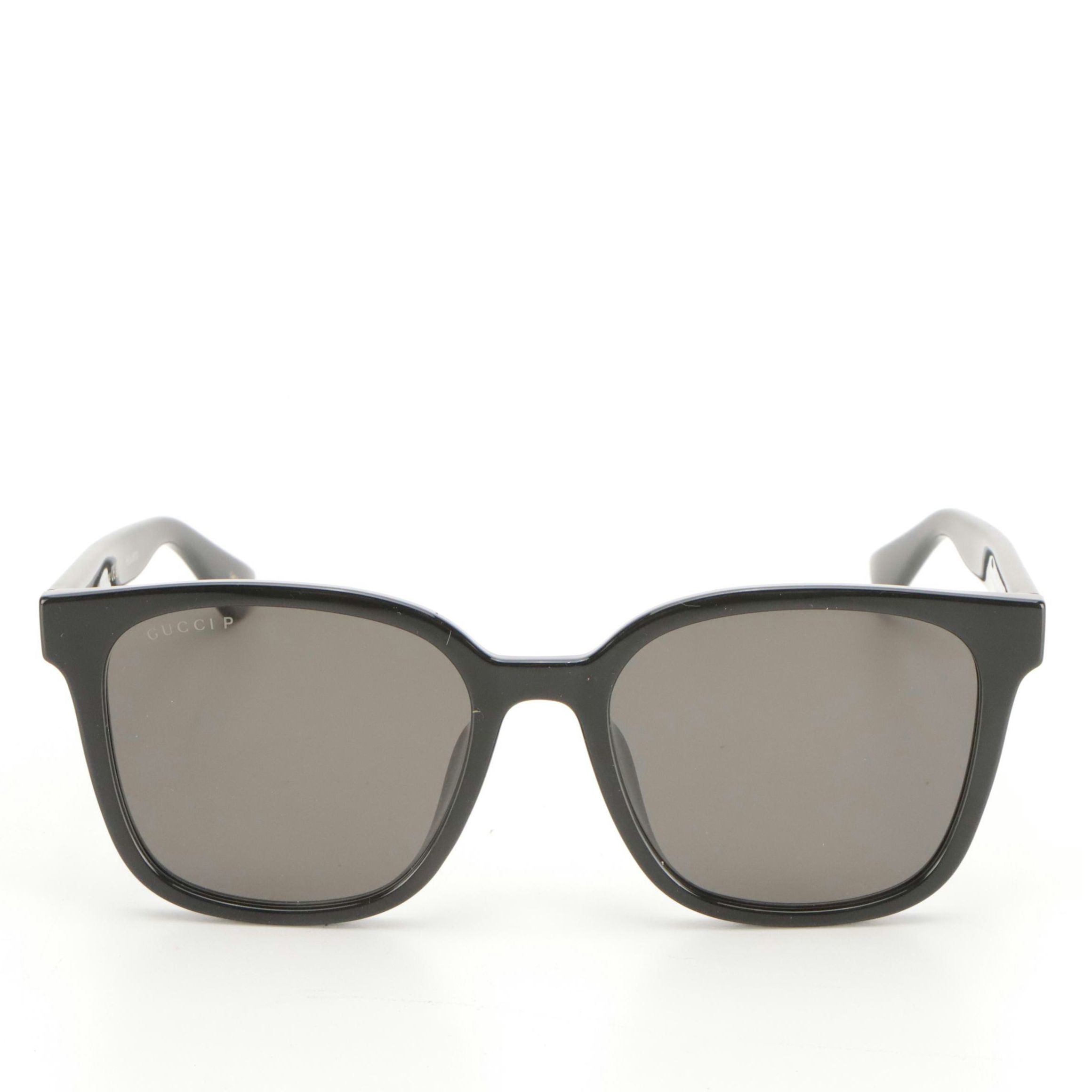 Gucci GG1346SK 002 Polarized Black Frame Square Sunglasses With Case