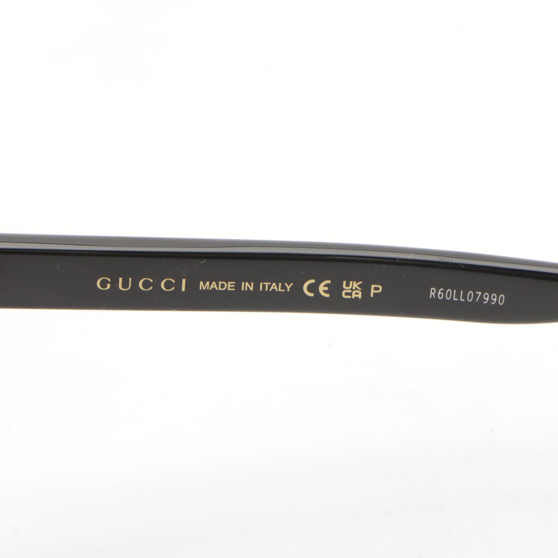 Gucci GG1346SK 002 Polarized Black Frame Square Sunglasses With Case