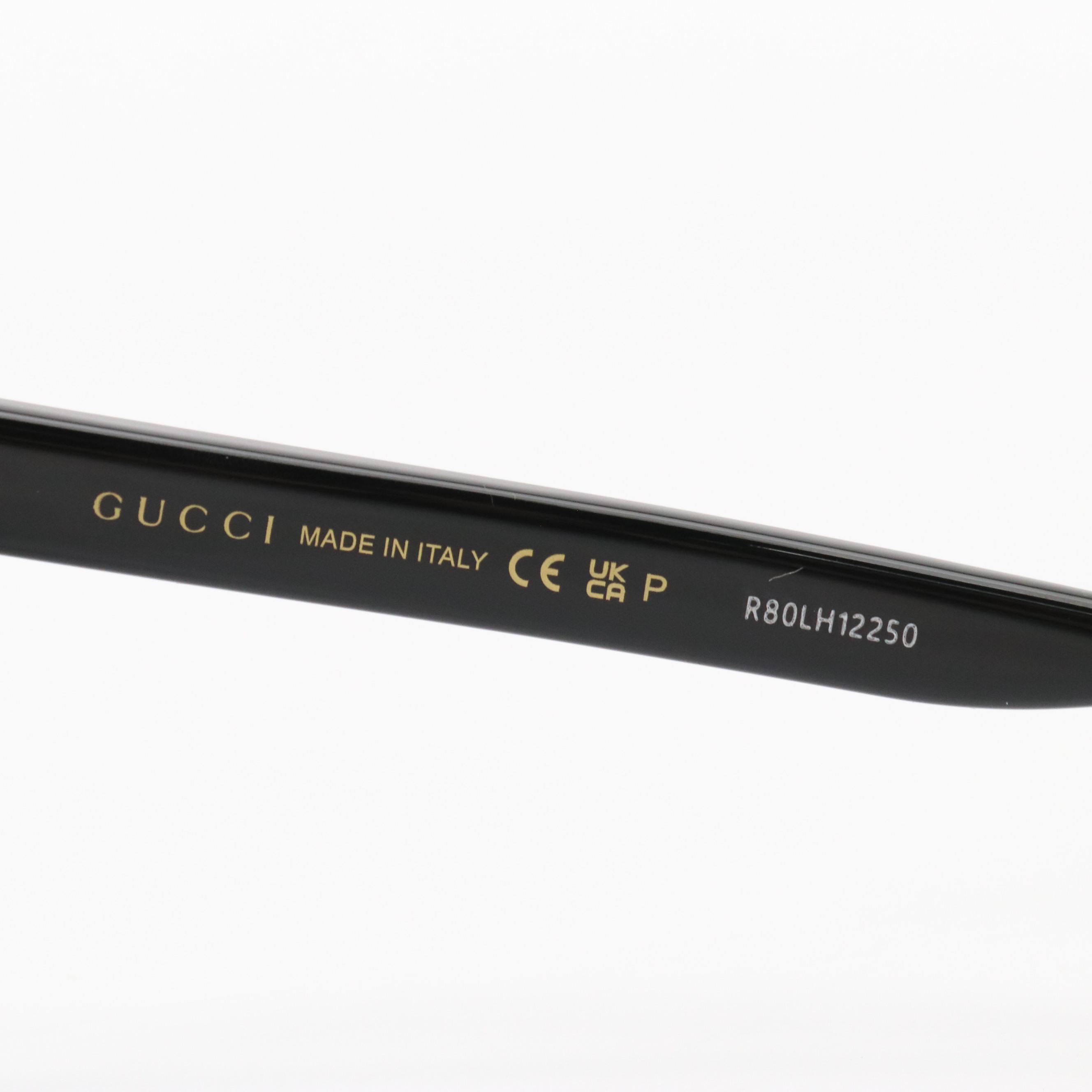 Gucci GG1346SK 002 Polarized Black Frame Square Sunglasses With Case