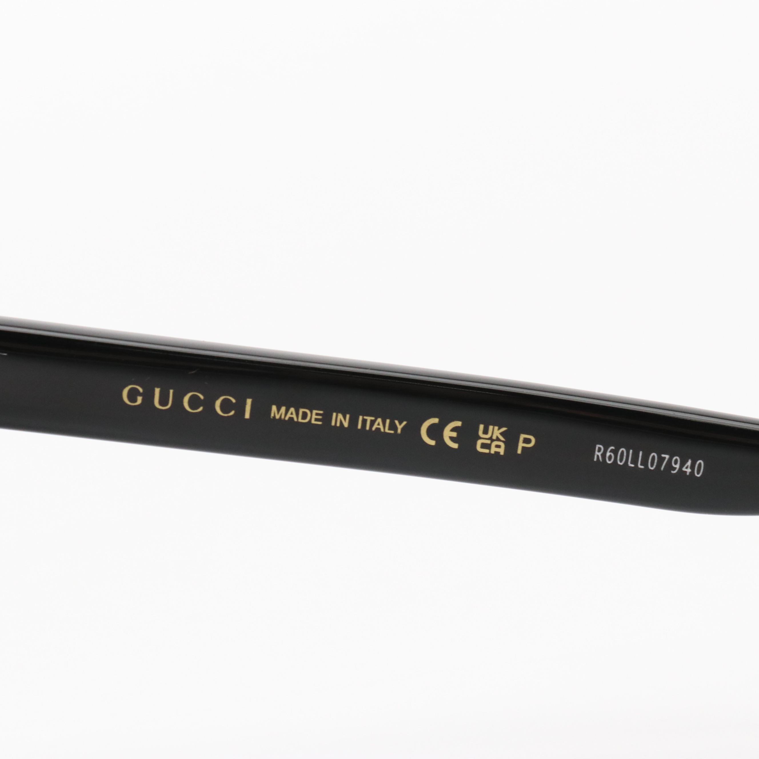 Gucci GG1346SK 002 Polarized Black Frame Square Sunglasses With Case