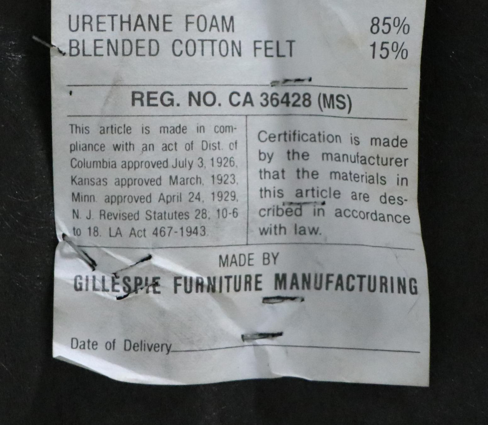 Gillespie Furniture Mfg. Queen Anne Style Crushed Velvet Loveseat and Wing Chair