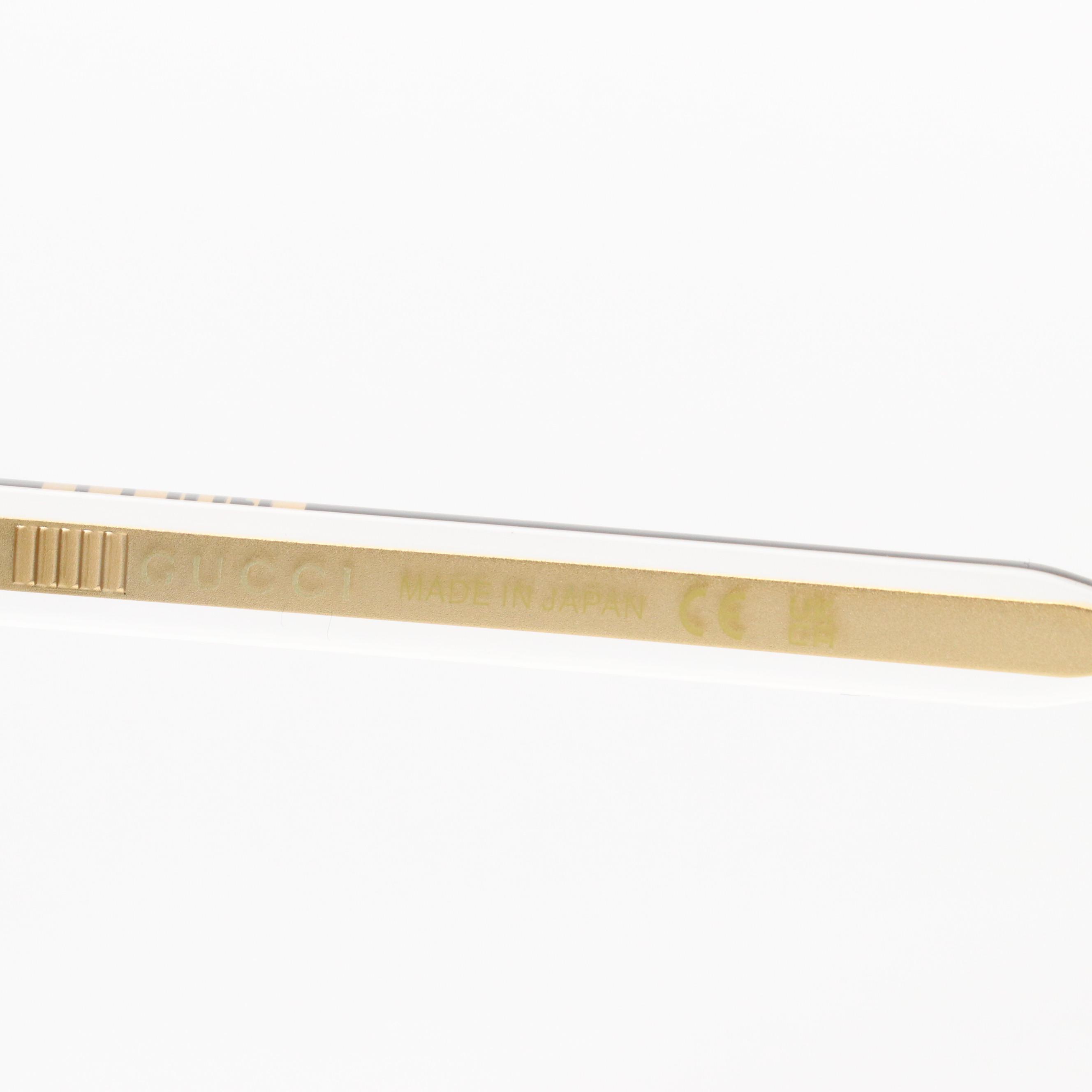 Gucci GG0563SKN 001 Black/Crystal/Grey Square Sunglasses in Case