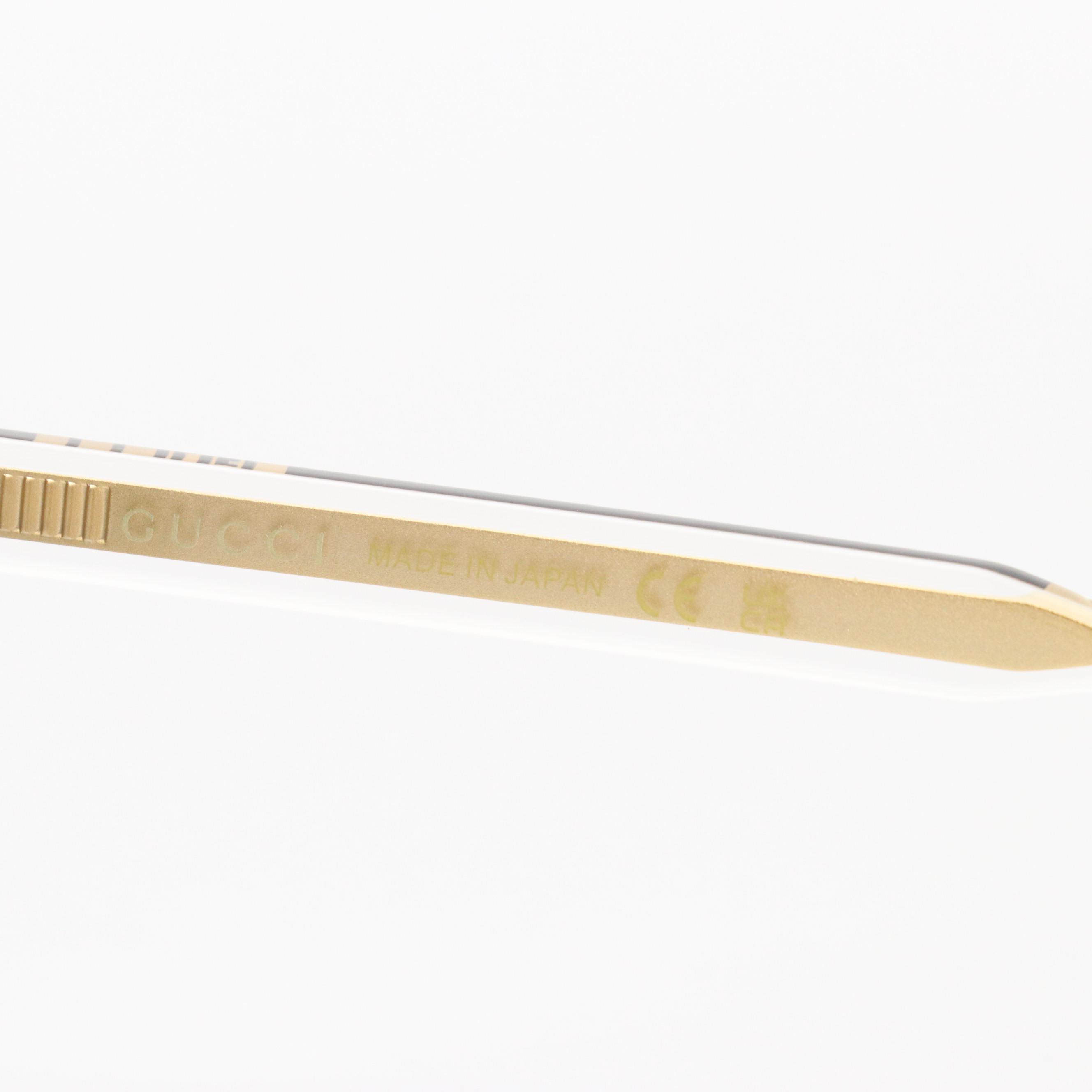 Gucci GG0563SKN 001 Black/Crystal/Grey Square Sunglasses in Case