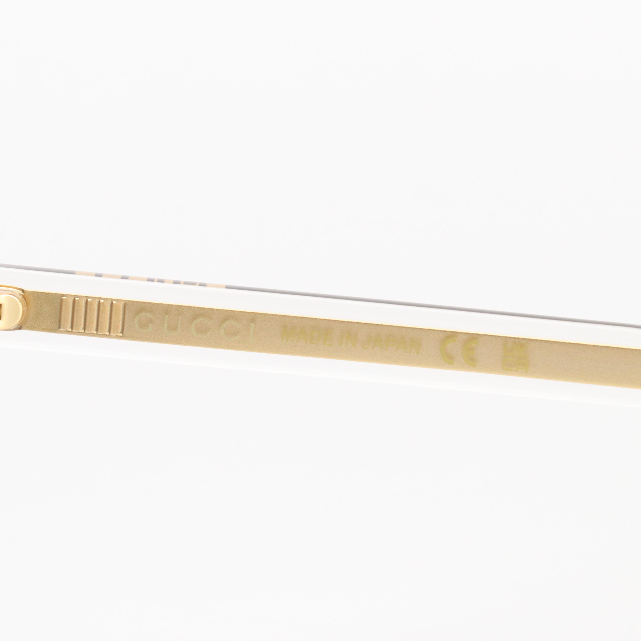 Gucci GG0563SKN 001 Black/Crystal/Grey Square Sunglasses in Case