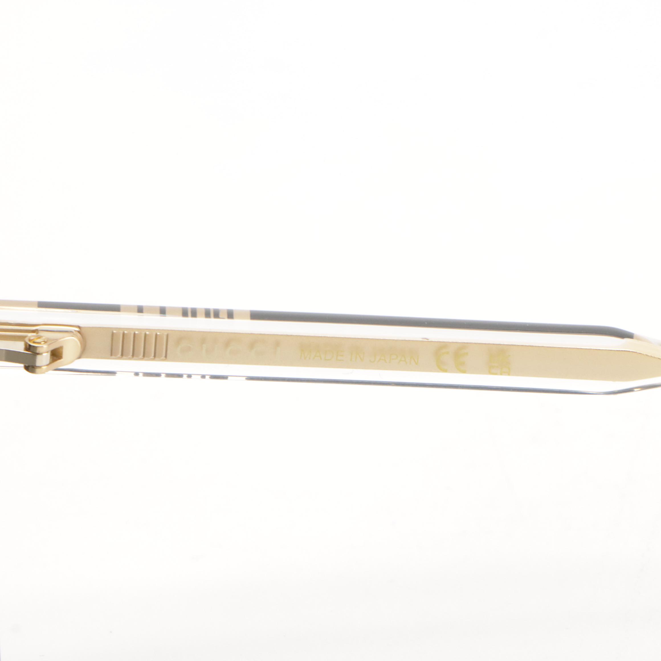 Gucci GG0563SKN 001 Black/Crystal/Grey Square Sunglasses in Case