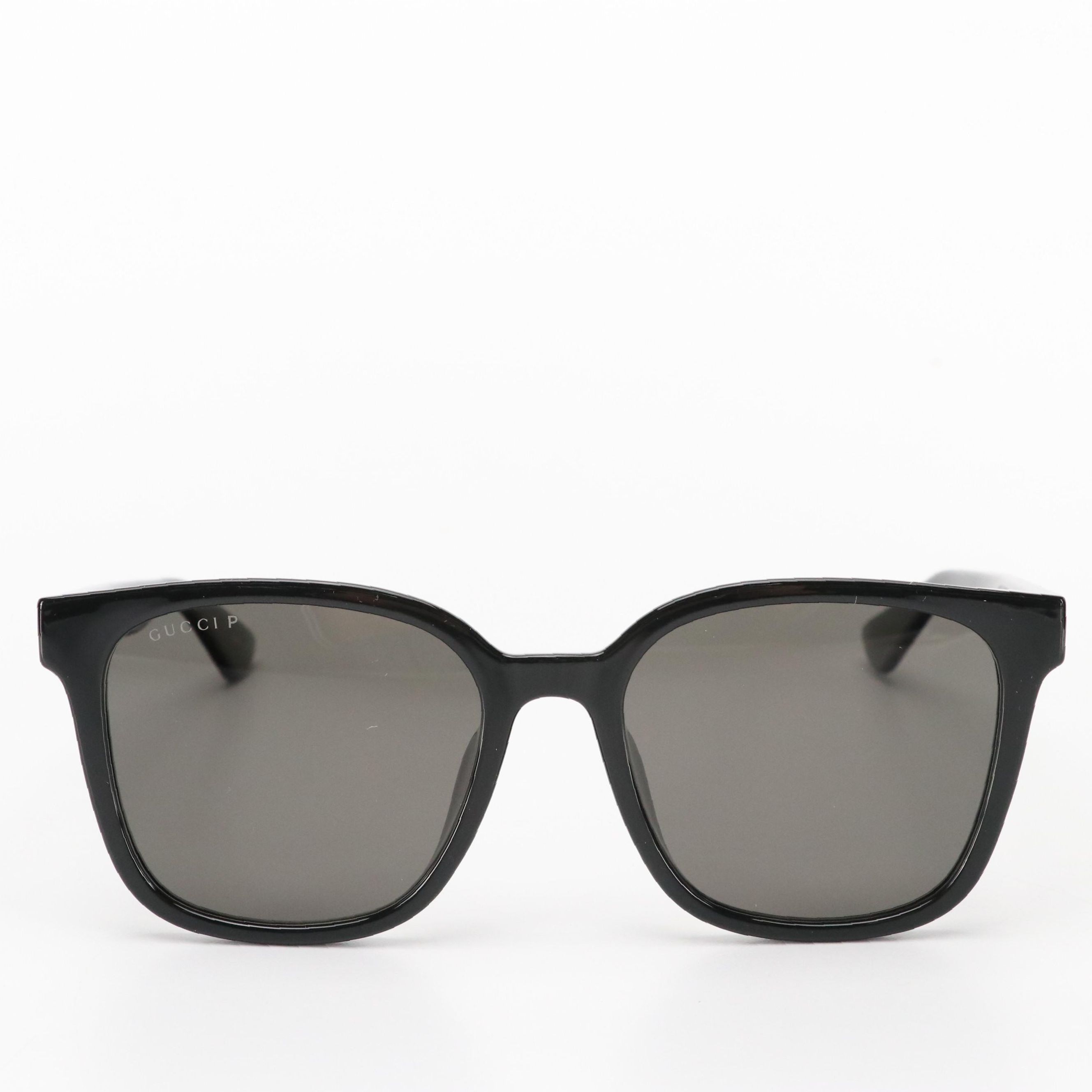 Gucci GG1346SK 002 Polarized Black Frame Square Sunglasses With Case