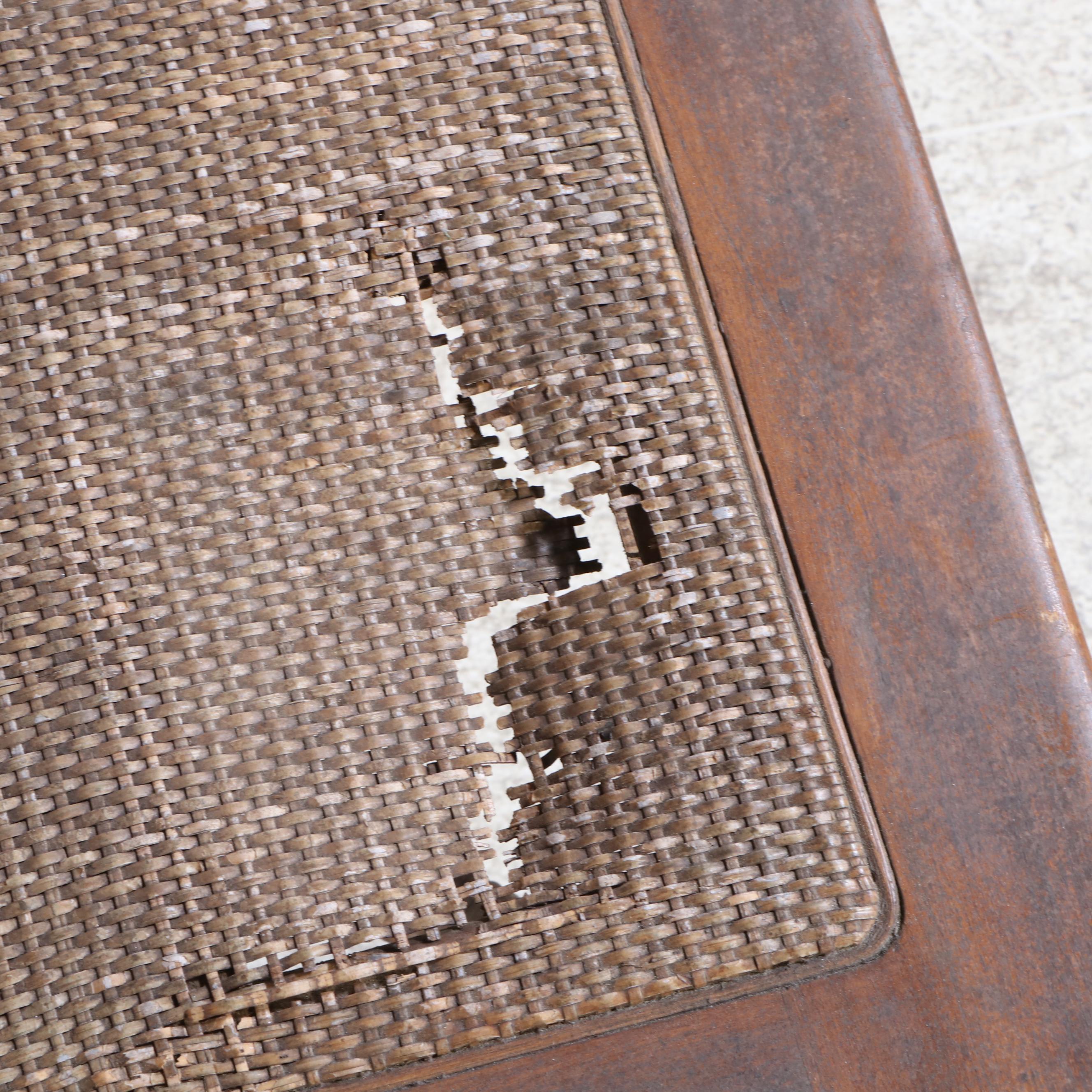 Victorian Style Wicker Rattan Patio Lounge Set, 20th Century