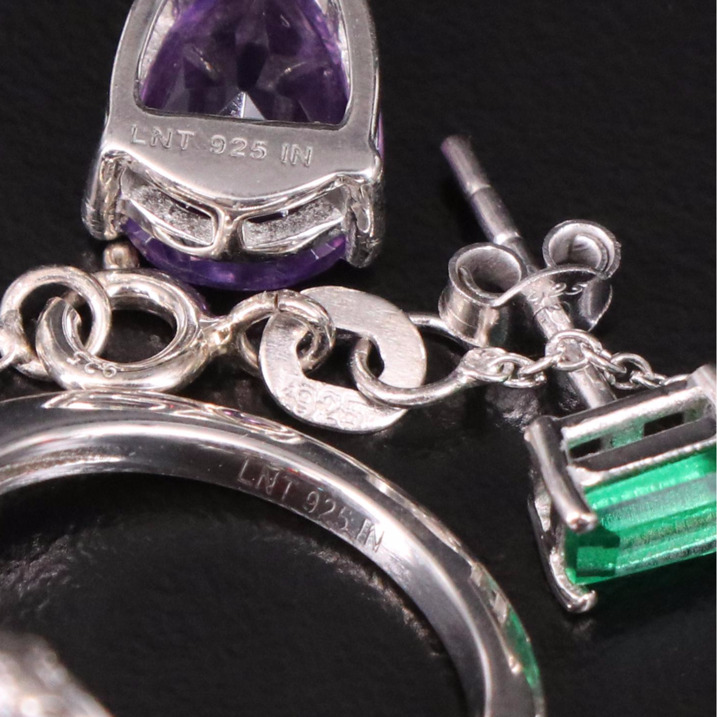 14 Assorted Sterling Silver Rings, Necklaces, Earrings, and Pendants