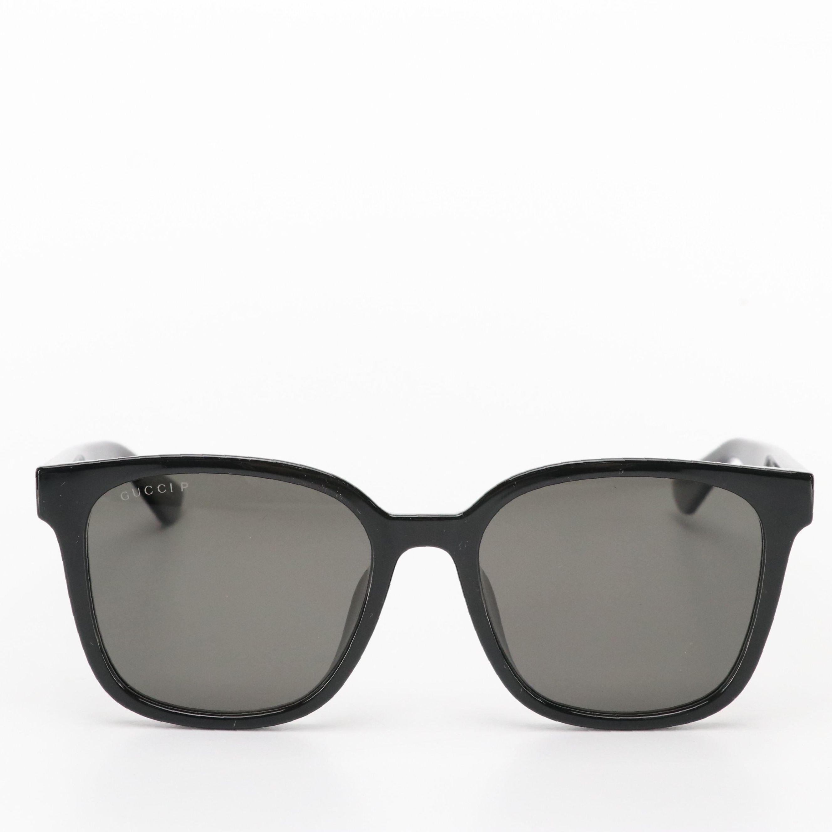 Gucci GG1346SK 002 Polarized Black Frame Square Sunglasses With Case