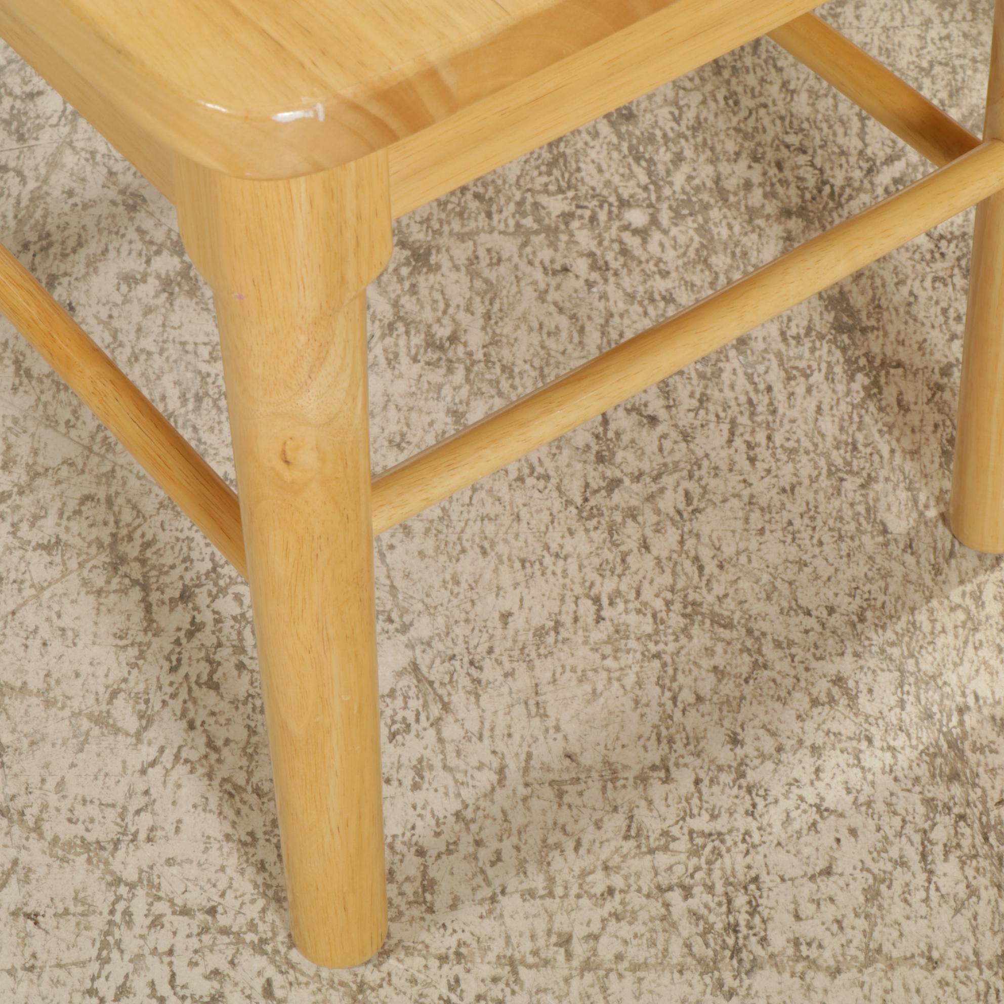 Wood Drop-Leaf Dining Table with Four Ladder Back Chairs, 21st Century