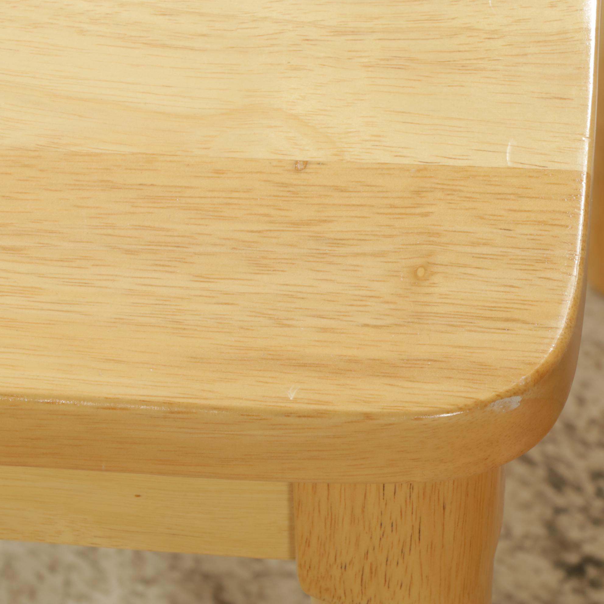 Wood Drop-Leaf Dining Table with Four Ladder Back Chairs, 21st Century