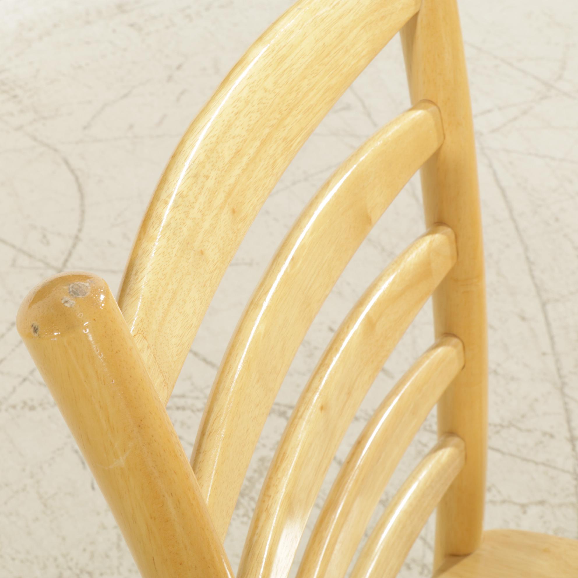 Wood Drop-Leaf Dining Table with Four Ladder Back Chairs, 21st Century