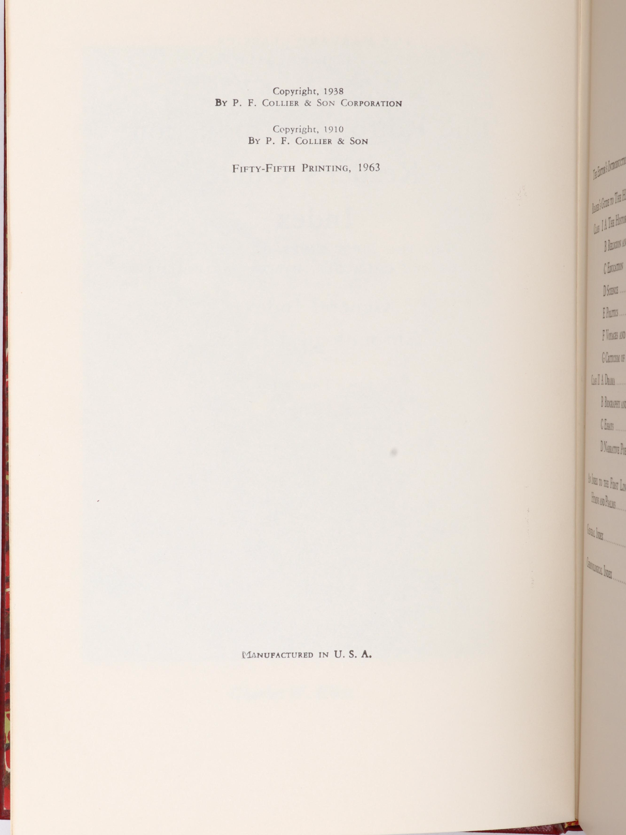 Edition Deluxe "The Harvard Classics" Complete Set Edited by Charles W. Eliot