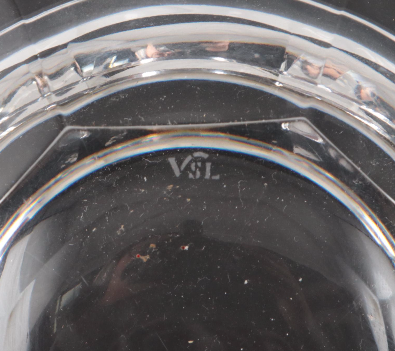 Val St. Lambert Octagonal Crystal Ashtrays, Mid to Late 20th Century