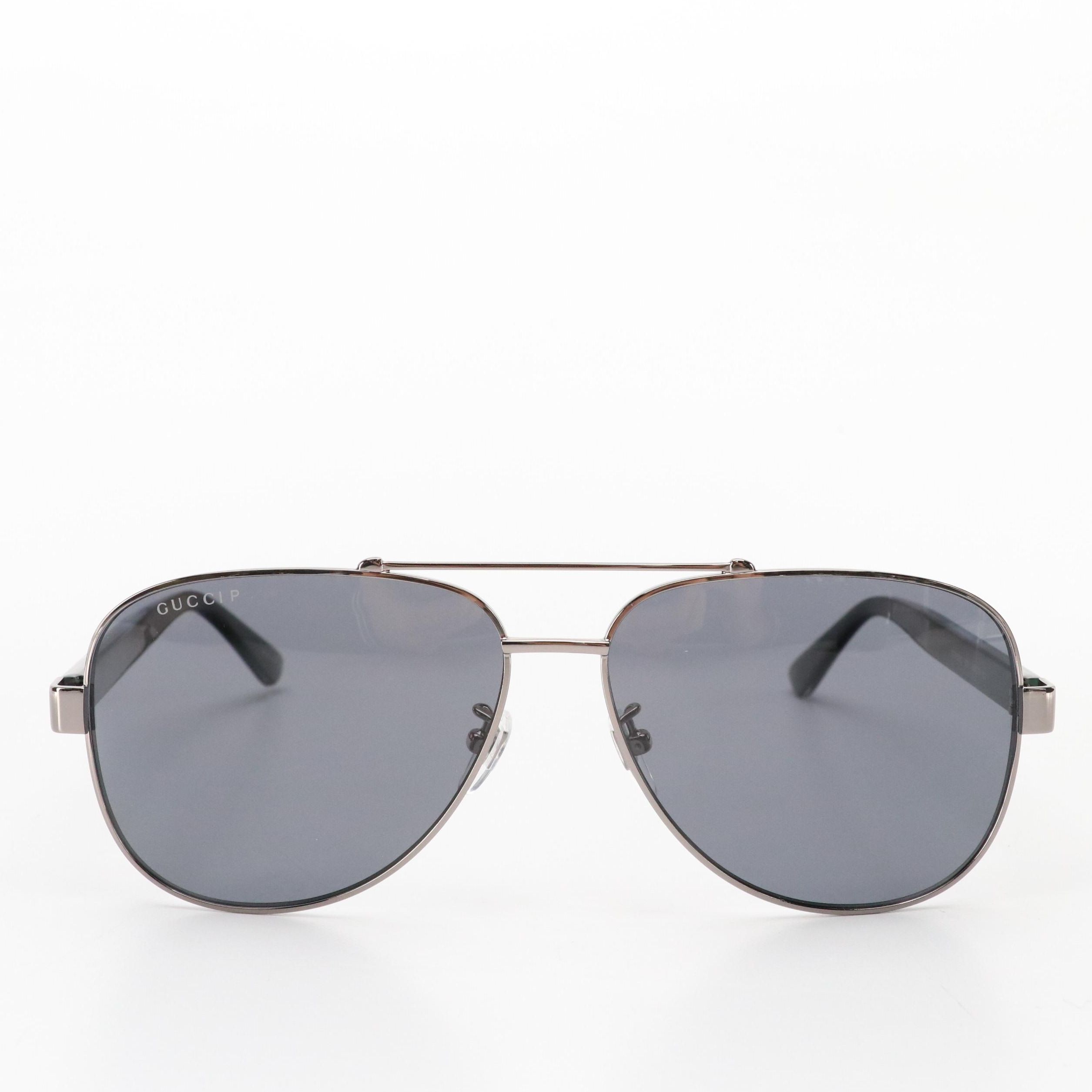 Gucci GG0528S 007 Polarized Pilot Sunglasses with Case