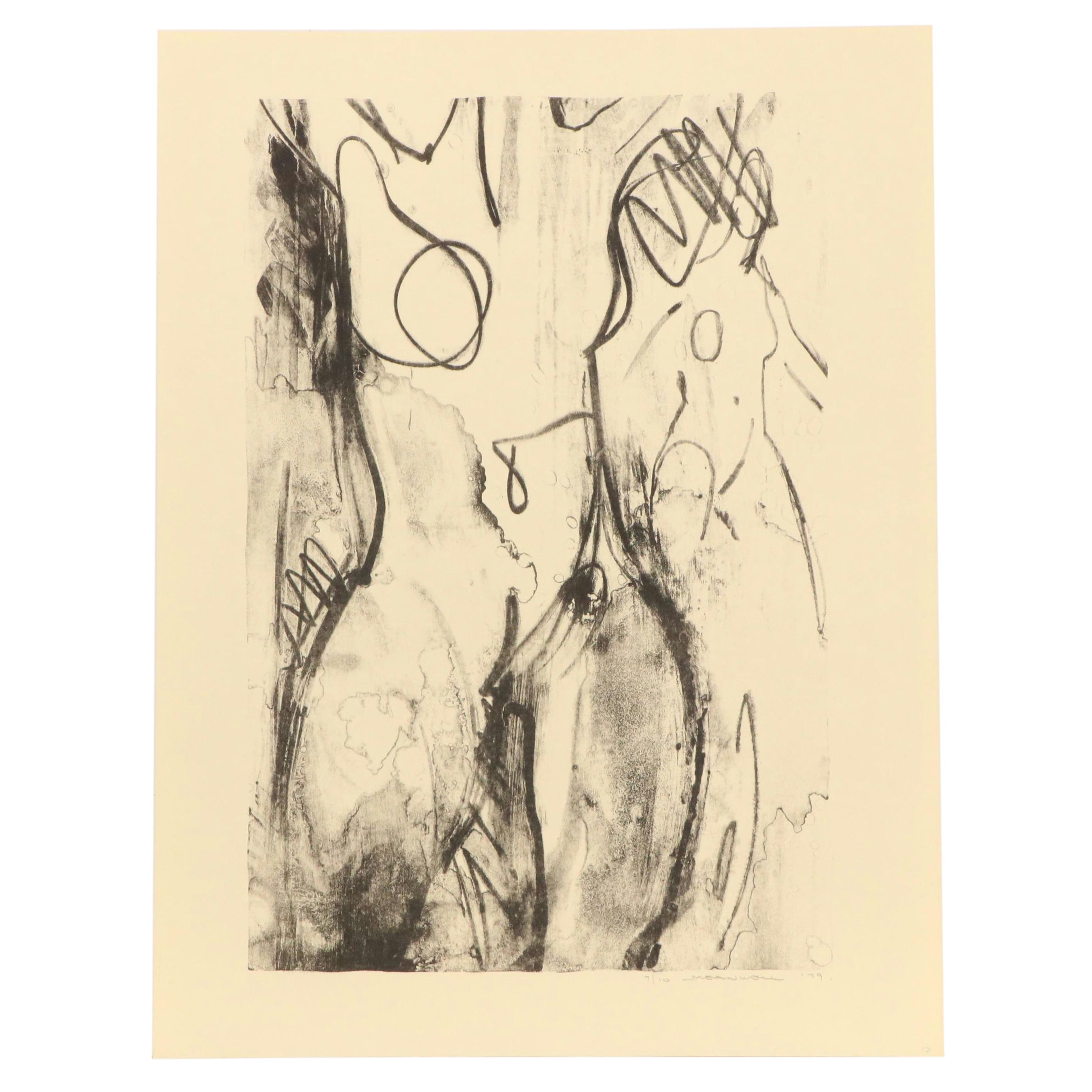 Jack Meanwell Abstract Modern Lithograph, 1979