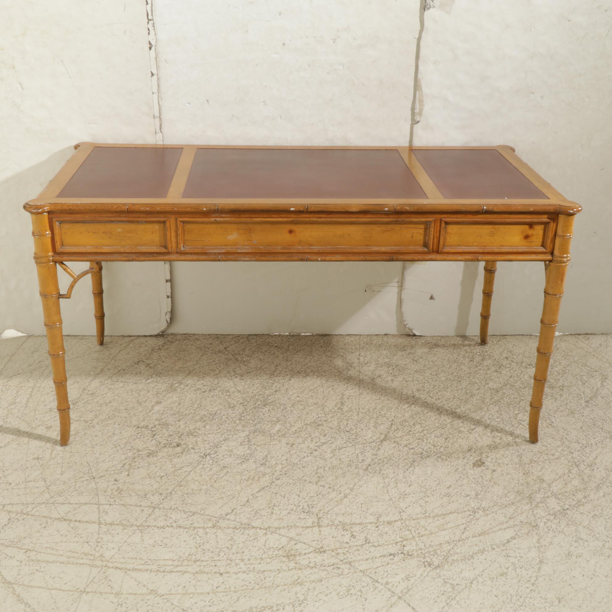 Baker Furniture Chinese Chippendale Writing Desk, Late 20th Century