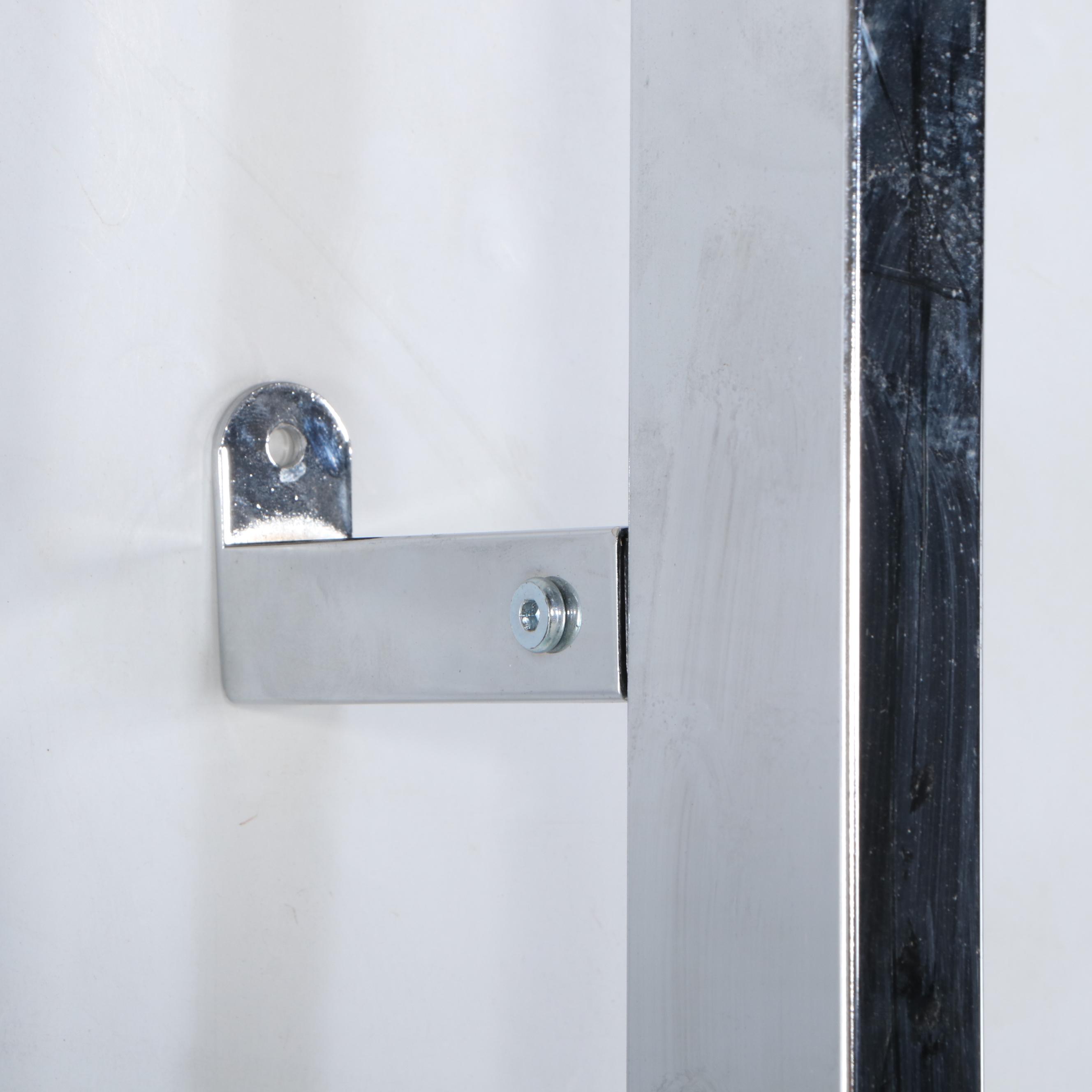 Modernist Chrome and Glass Five-Tier Wall-Mount Shelf