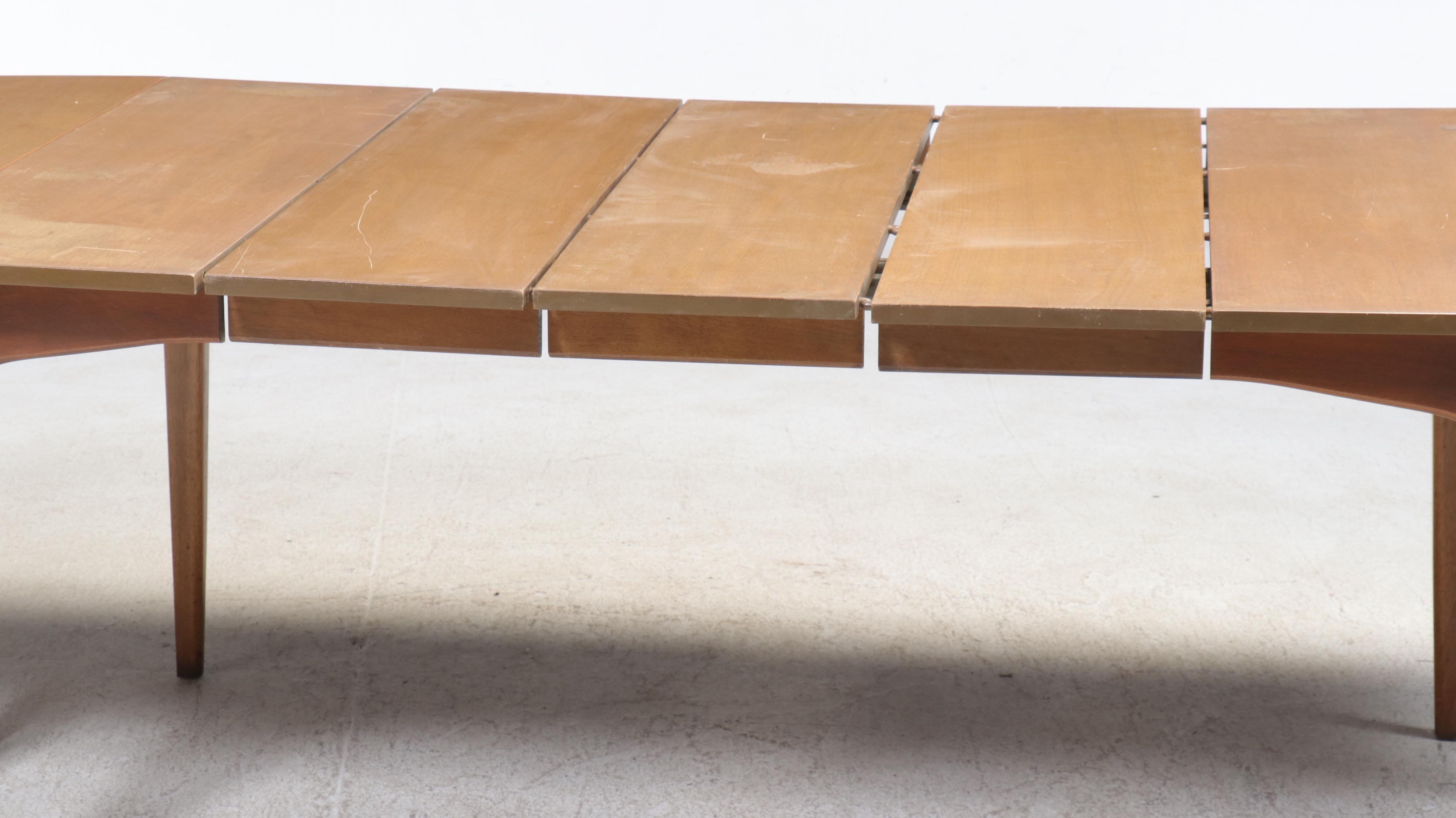 Drexel "Profile" Mid Century Modern Walnut Extending Drop-Leaf Dining Table