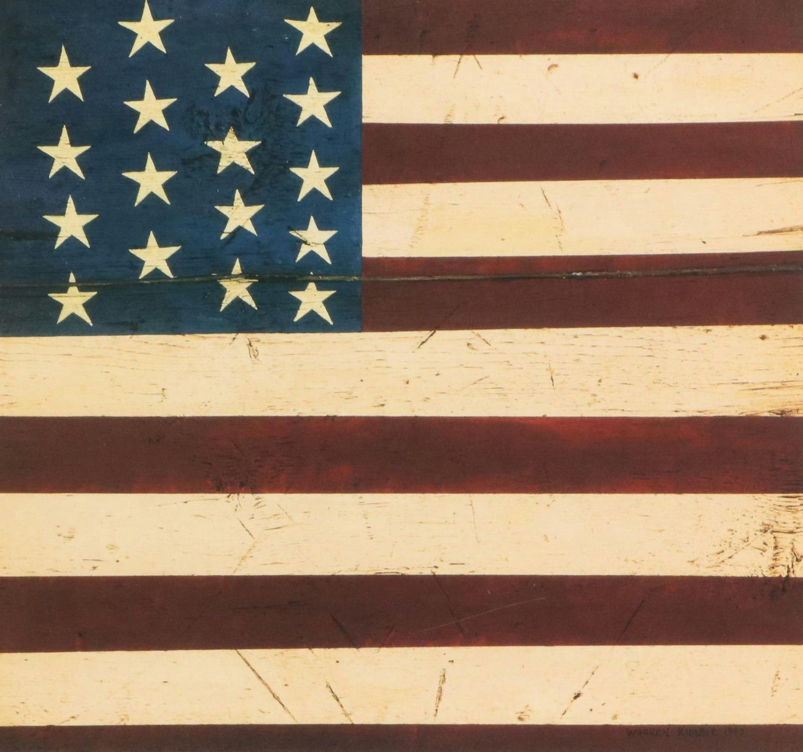 Offset Lithograph Exhibition Poster After Warren Kimble "American Folk Art"