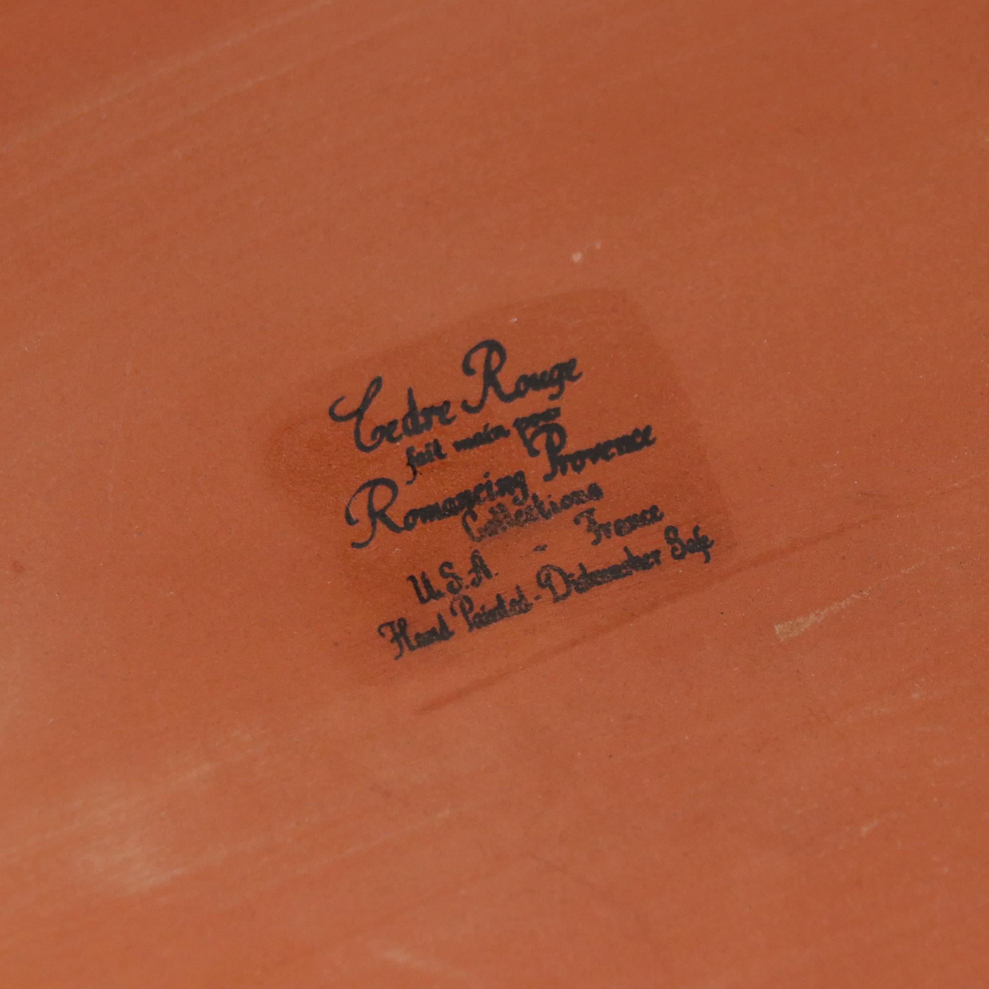 Cedre Rouge "Romancing  Provence" Terracotta Cheese Tray with Glass Tumblers