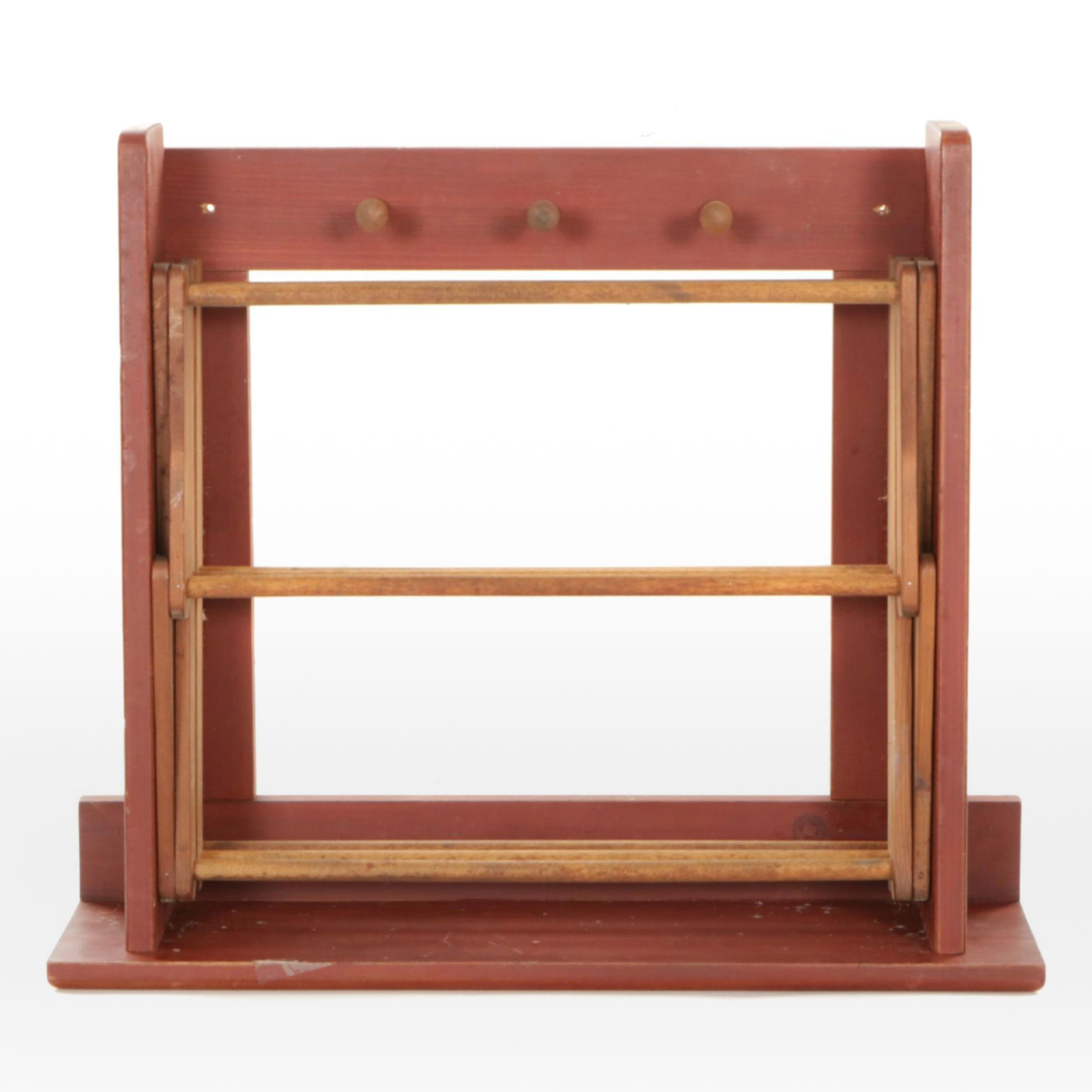 Country Traditions Painted Wall-Mounted Collapsible Clothes Rack