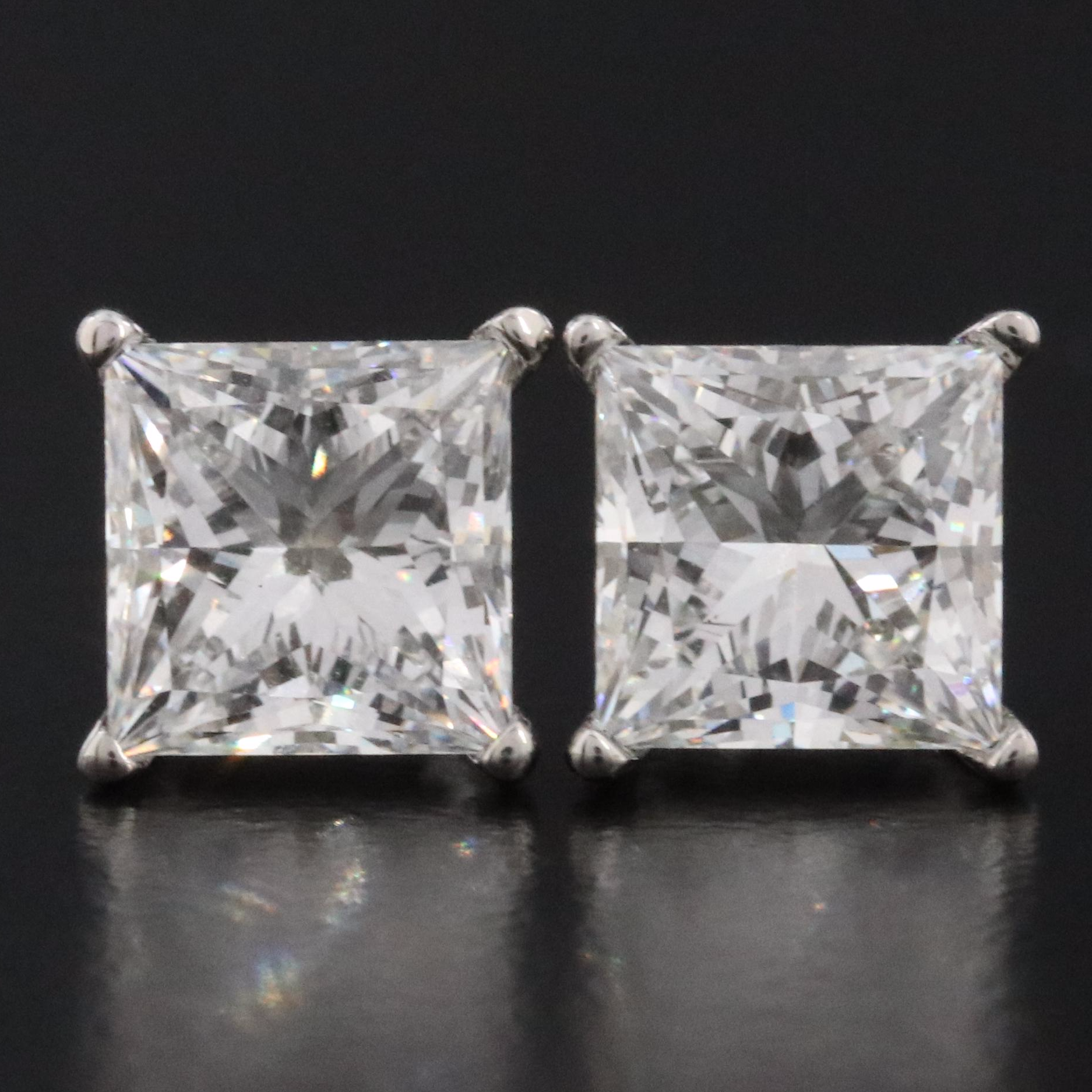 Platinum 3.80 CTW Lab Grown Diamond Stud Earrings with IGI Reports
