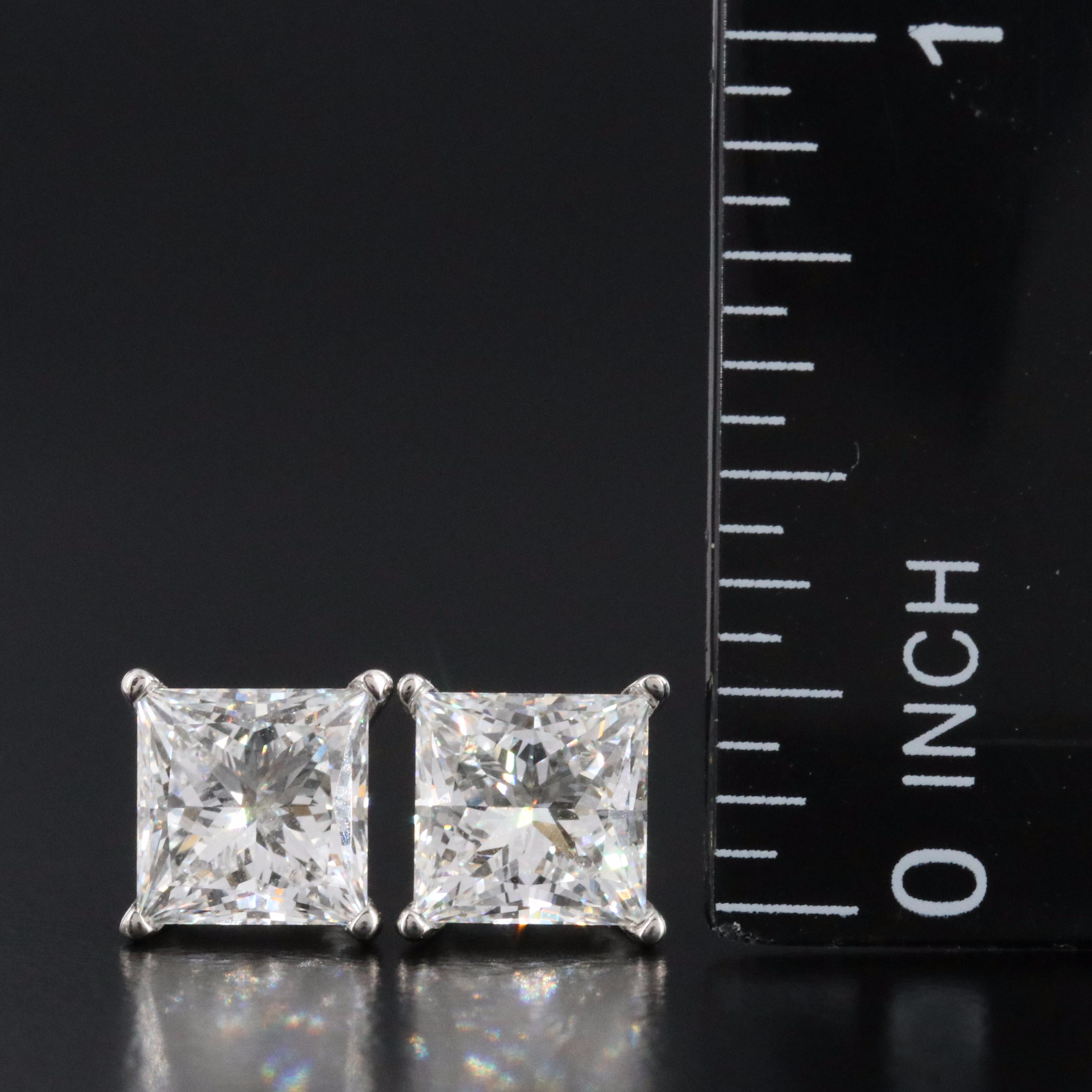 Platinum 3.80 CTW Lab Grown Diamond Stud Earrings with IGI Reports