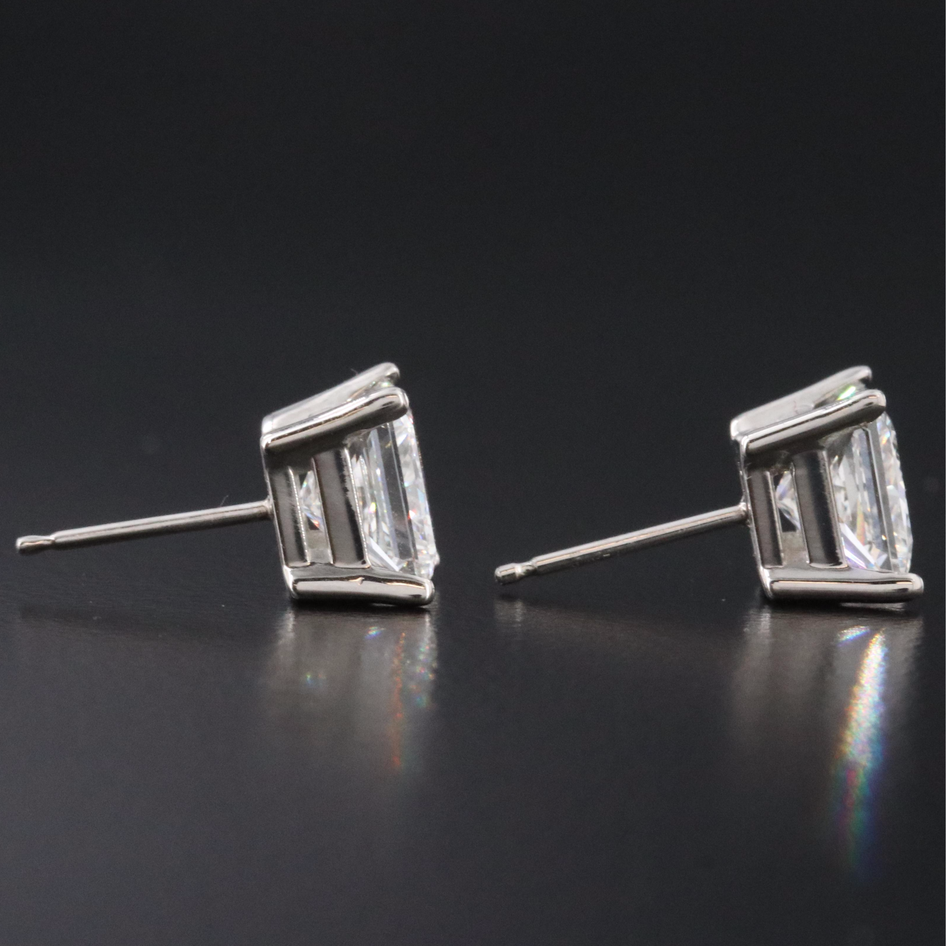 Platinum 3.80 CTW Lab Grown Diamond Stud Earrings with IGI Reports