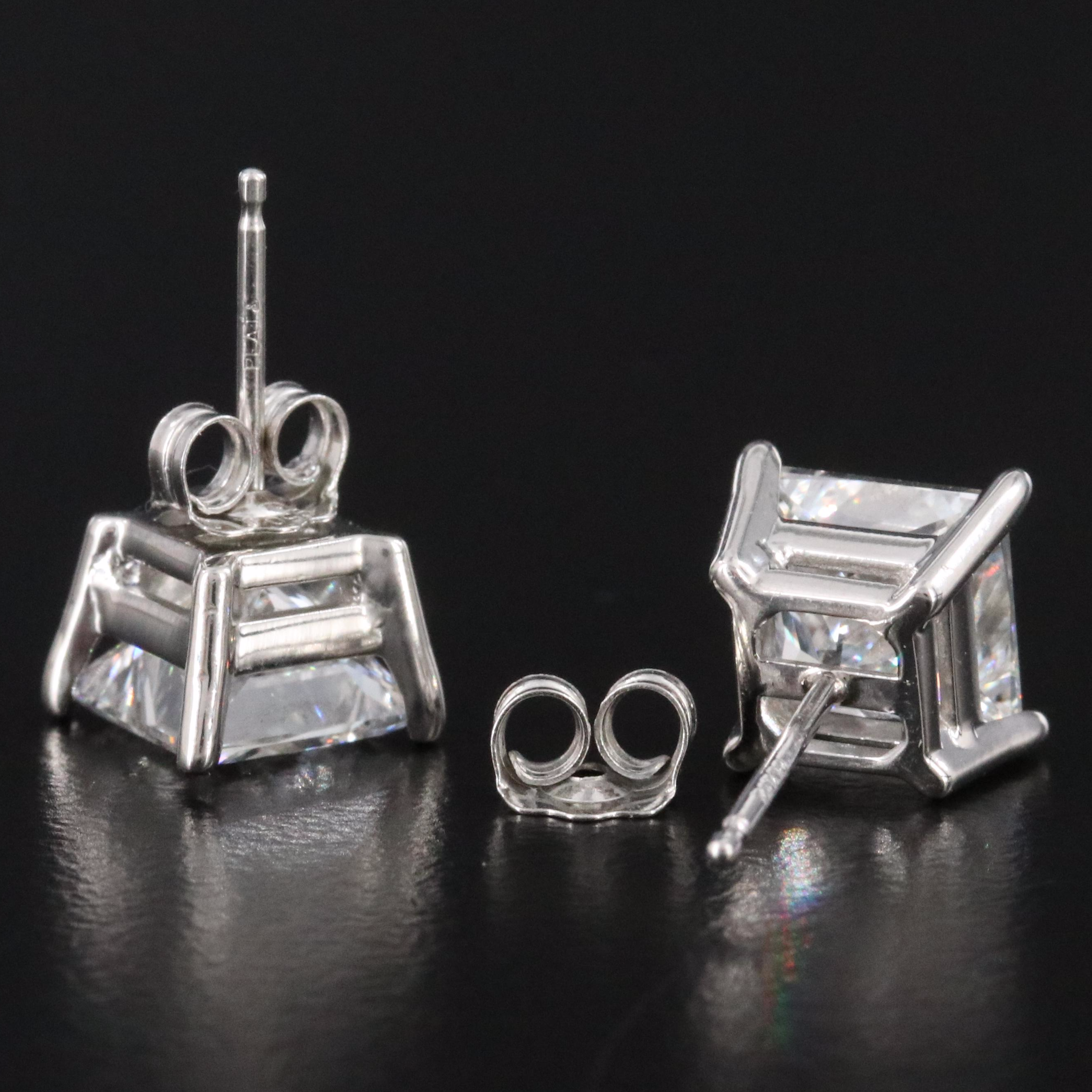 Platinum 3.80 CTW Lab Grown Diamond Stud Earrings with IGI Reports