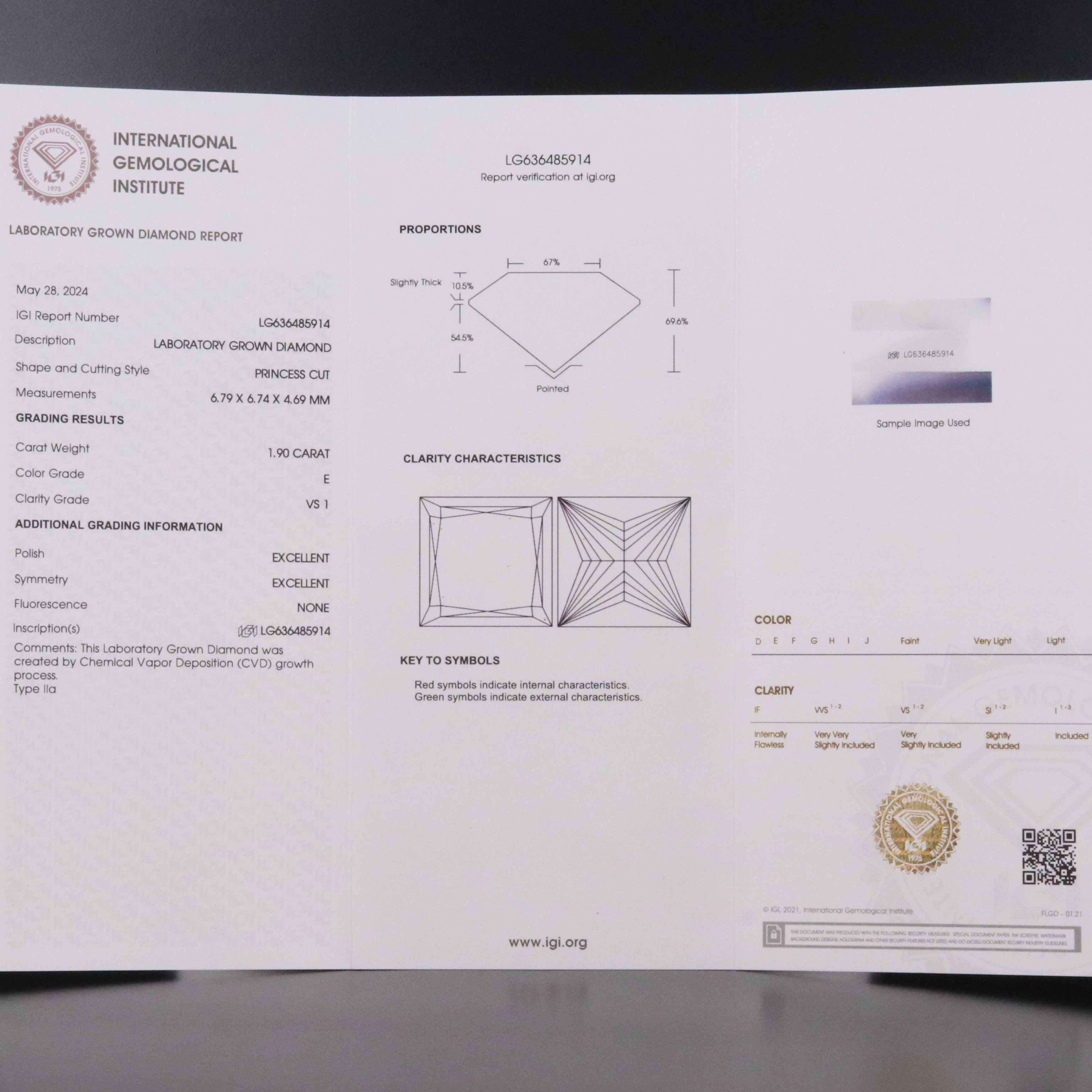 Platinum 3.80 CTW Lab Grown Diamond Stud Earrings with IGI Reports