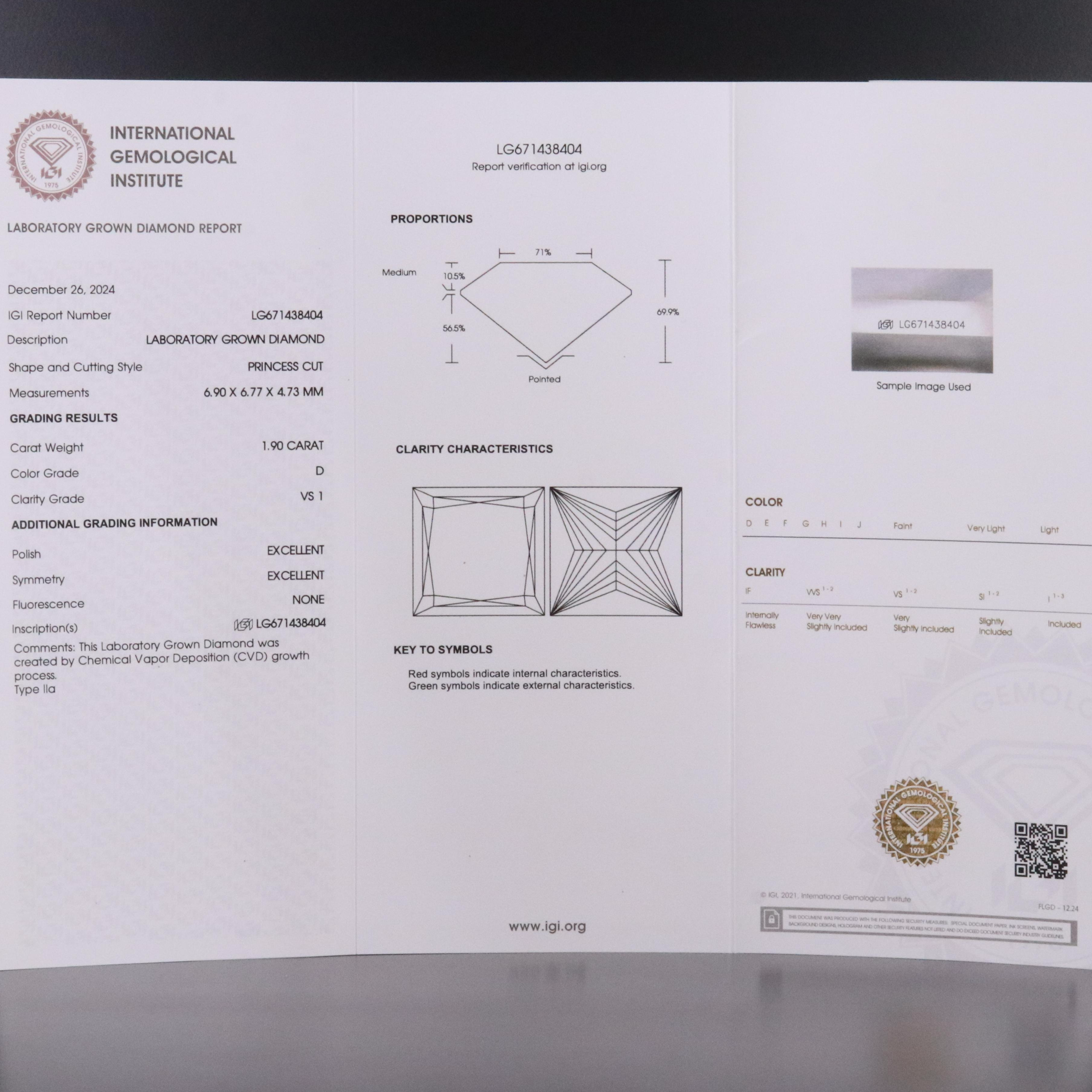 Platinum 3.80 CTW Lab Grown Diamond Stud Earrings with IGI Reports