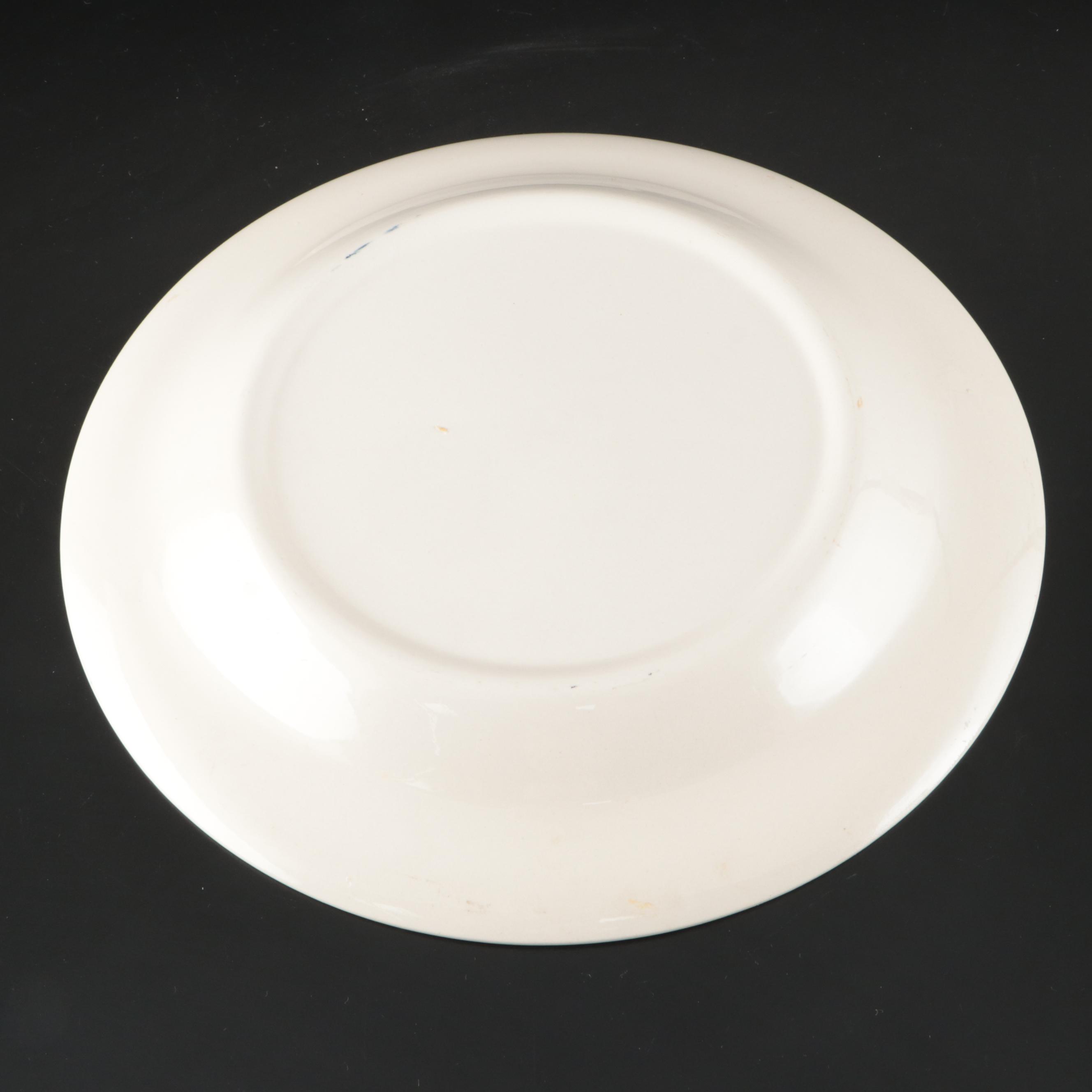 Churchill "Willow" with Ridgways Platter and Other Blue Willow Tableware