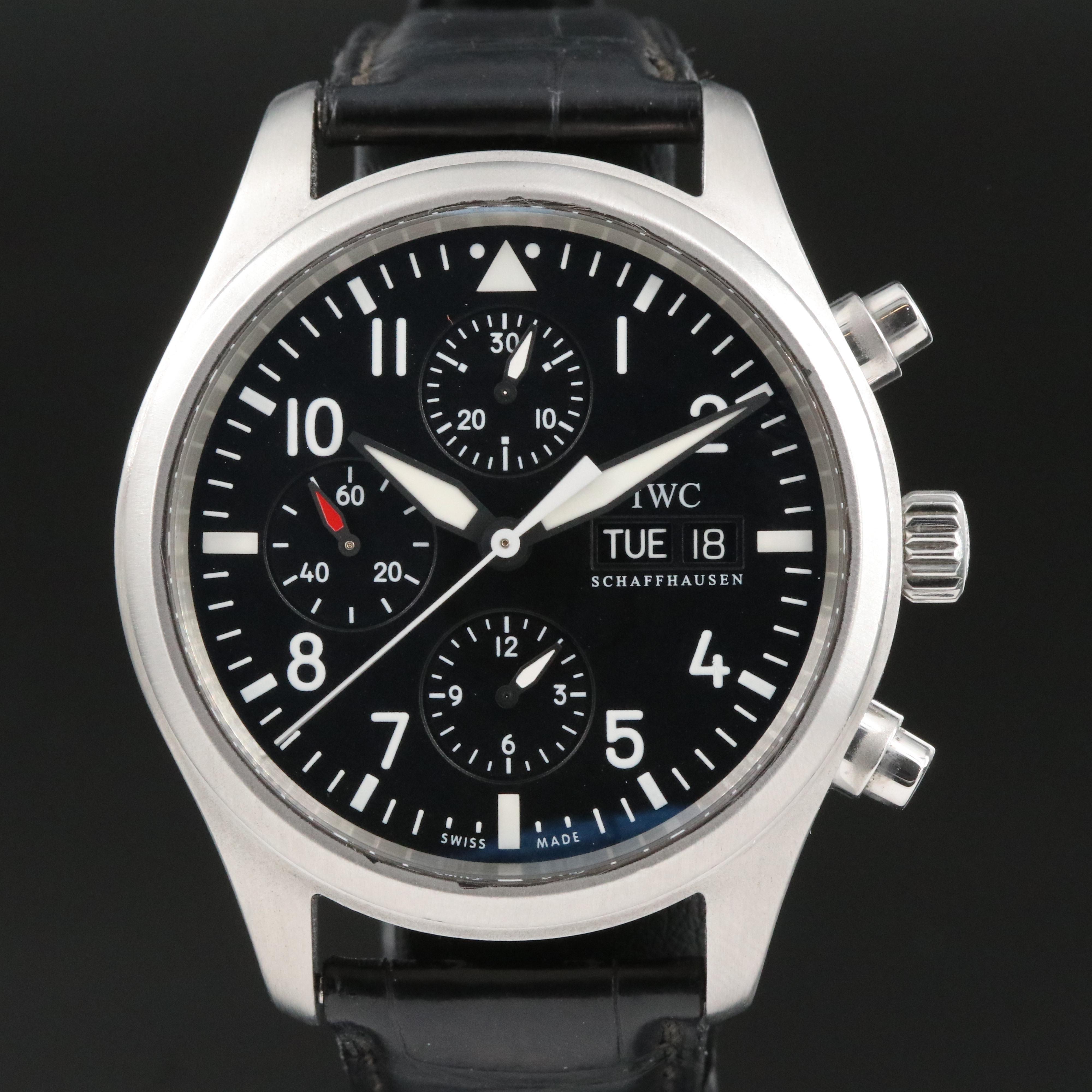 IWC Pilot Chronograph IW371701 Black 42mm Steel Automatic Watch