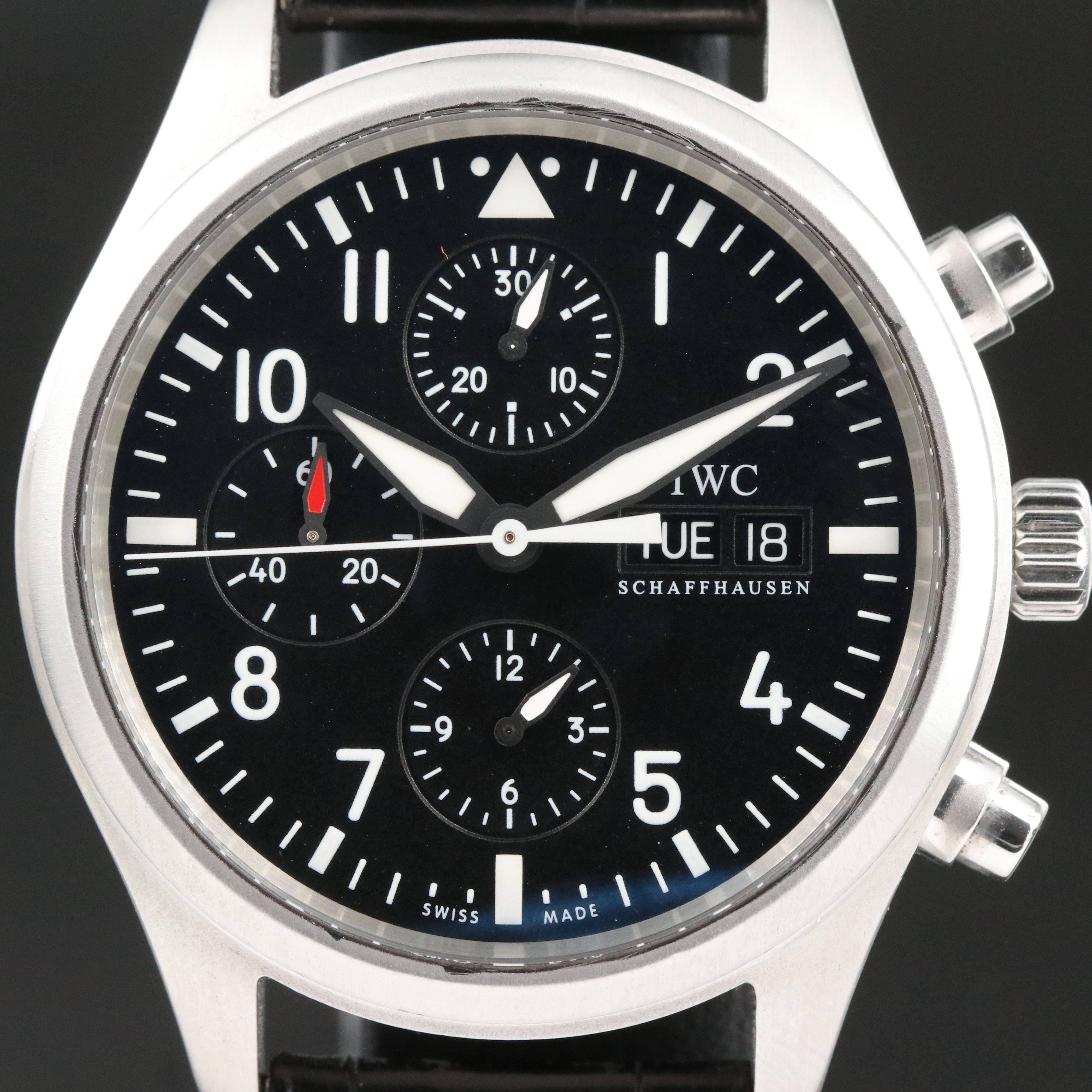 IWC Pilot Chronograph IW371701 Black 42mm Steel Automatic Watch