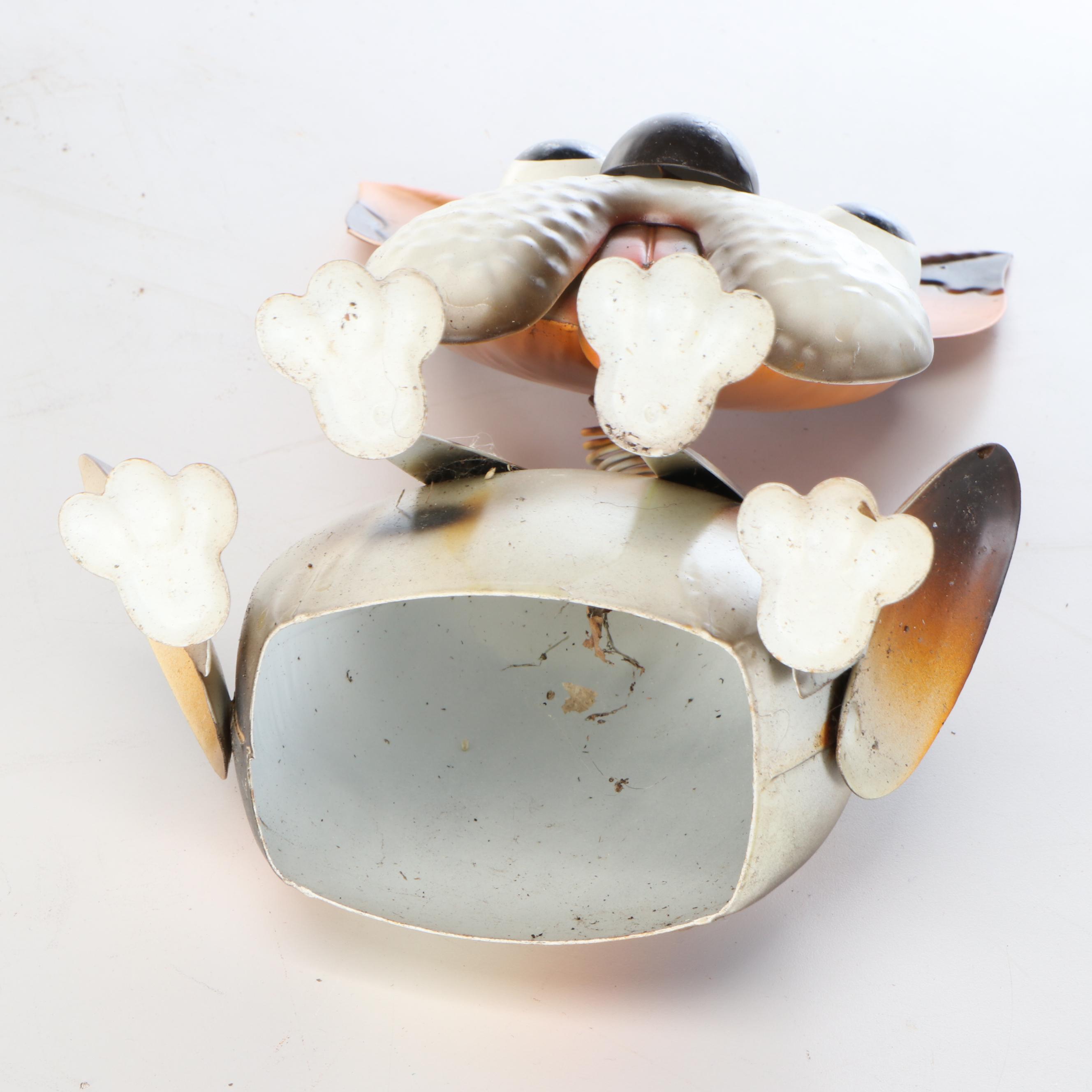 Whimsical Repurposed Metal Cow on Bicycle, Bull with Binoculars, and Dog