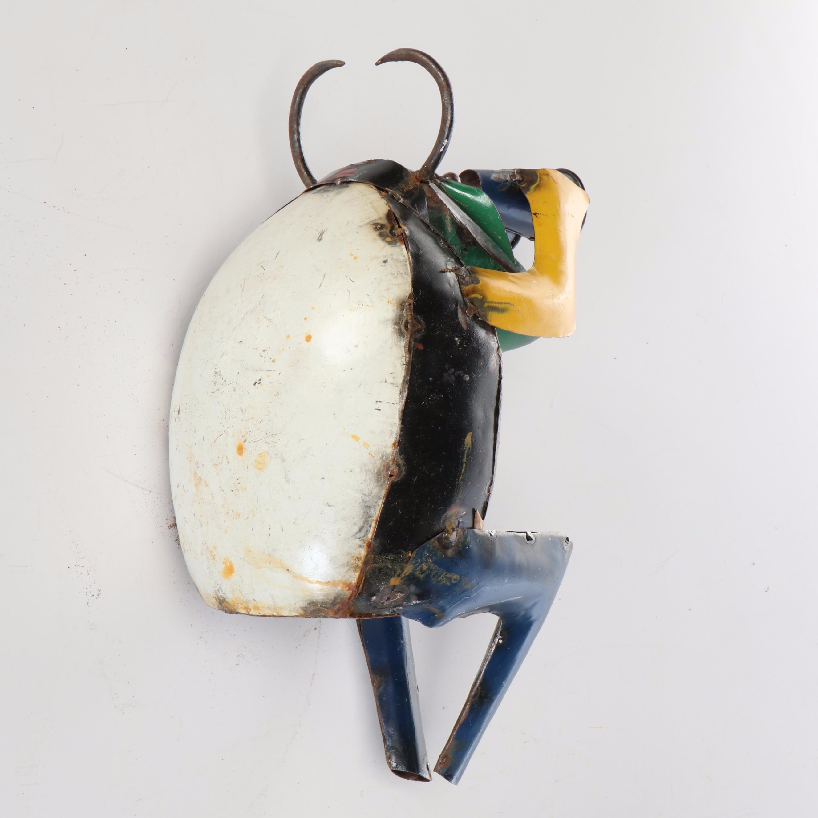 Whimsical Repurposed Metal Cow on Bicycle, Bull with Binoculars, and Dog